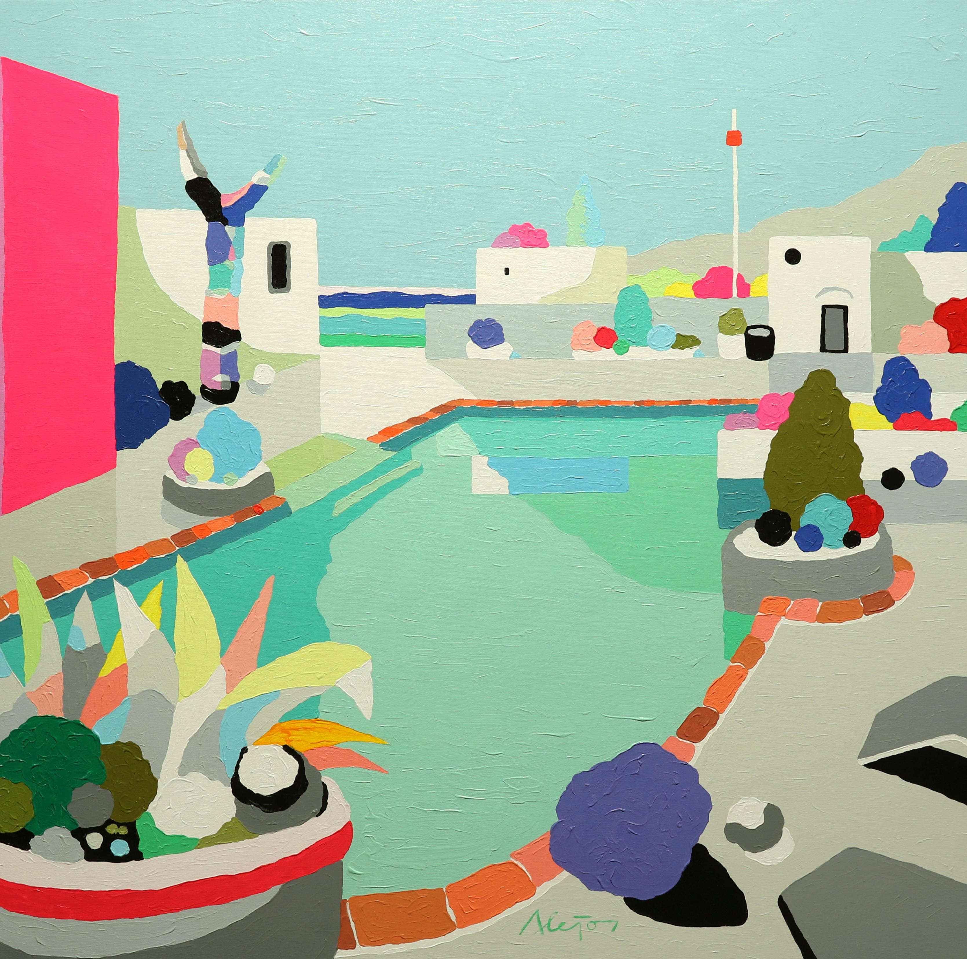 Alejos Lorenzo Landscape Painting - Between Two Waters