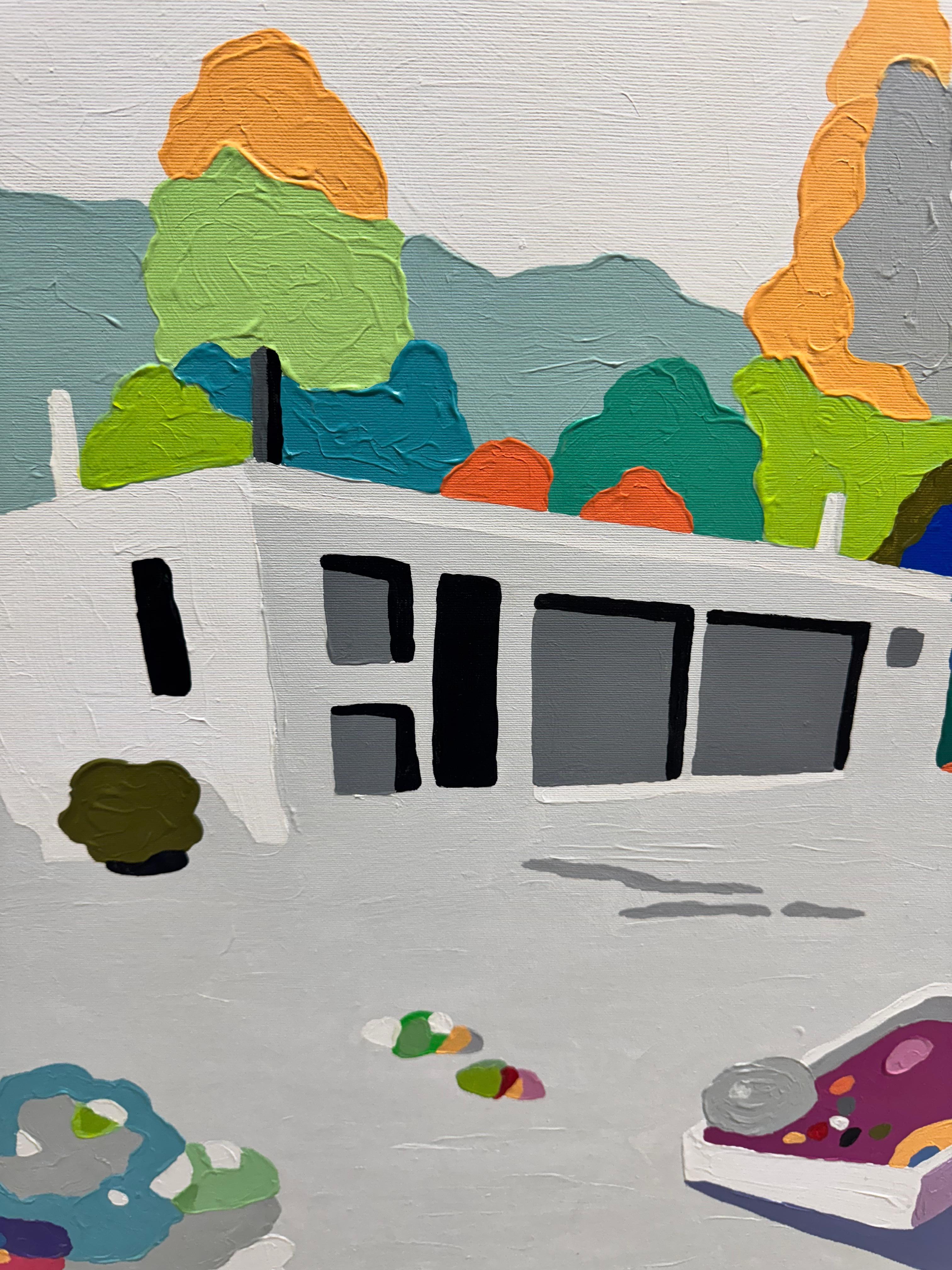 Up & Up Hill - Landscape Painting Grigio di Alejos Lorenzo