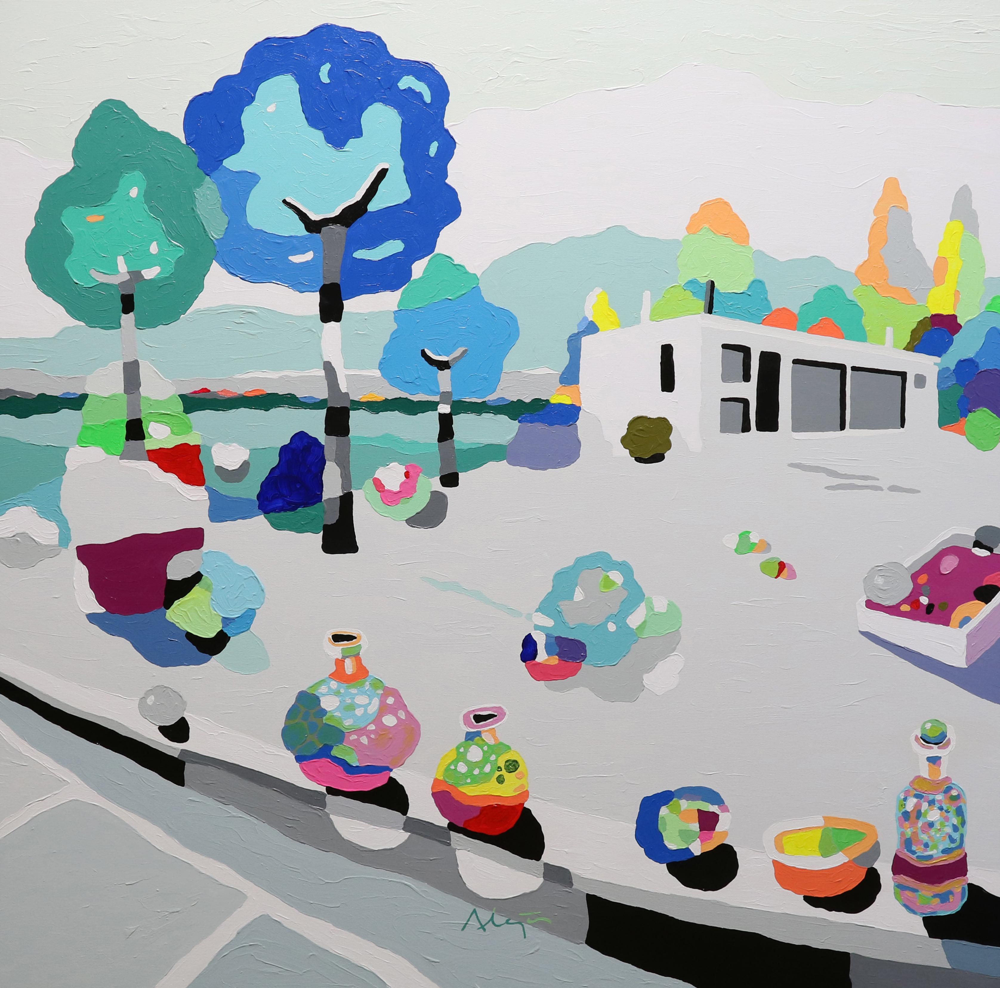 Landscape Painting di Alejos Lorenzo - Up & Up Hill