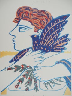 Athlete with Branches and Dove - Offset print - Printed signature, 2004