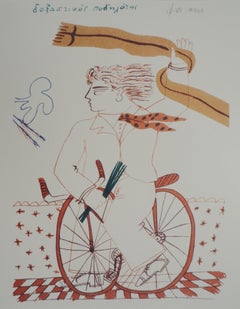 Elegant Man in a Bicycle - Offset print - Printed signature, 2004