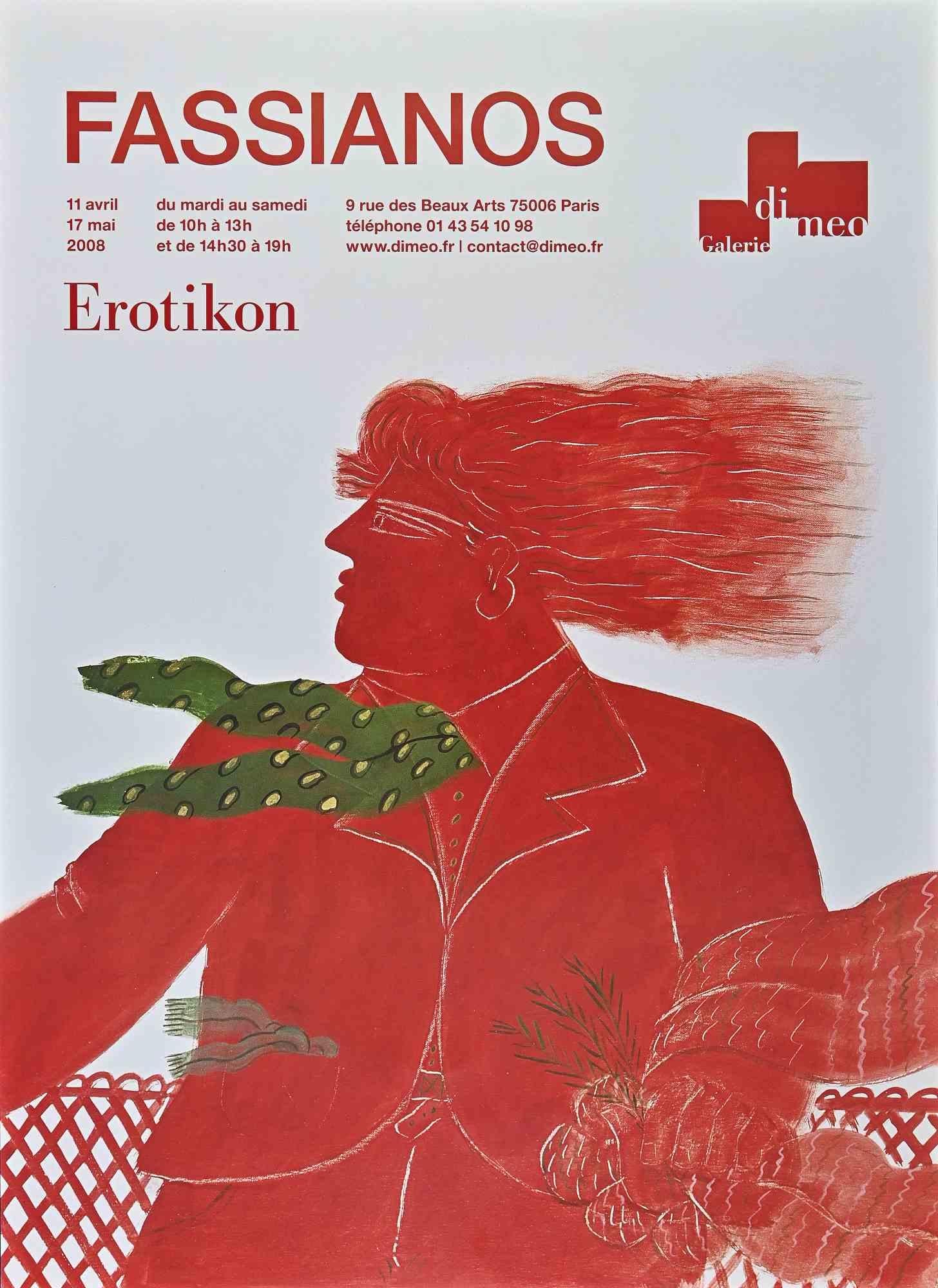 Alekos Fassianos Print -  Fassianos, Erotikon - Exhibition Galerie Di Meo - 2008
