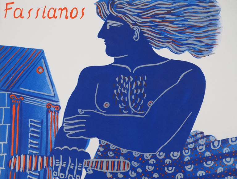 Alekos Fassianos - Greece : Man with Bicycle - Original