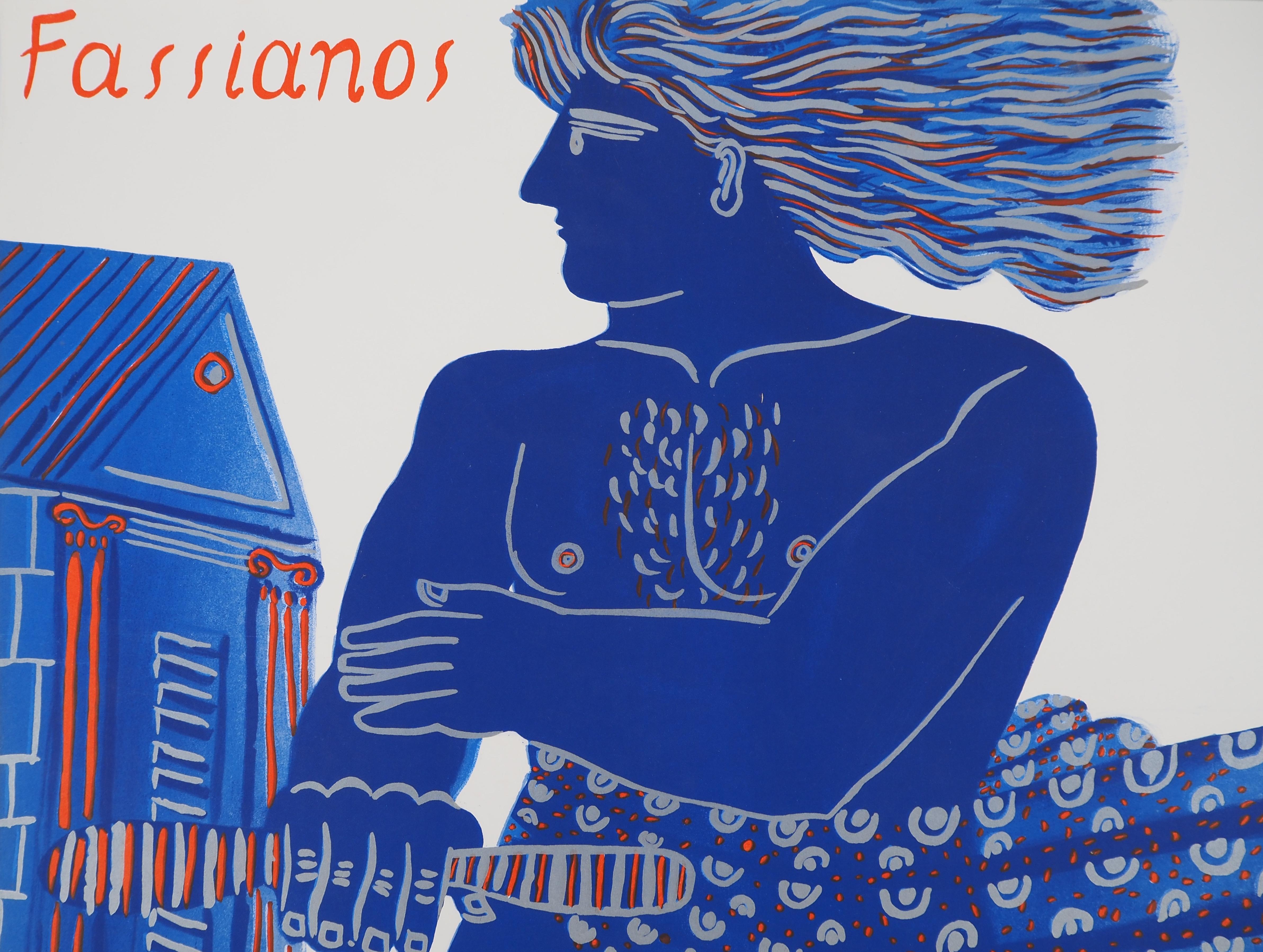 Grecia : Hombre con bicicleta - Litografía original, 1997 en venta 5