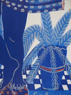 Grecia : Hombre con bicicleta - Litografía original, 1997