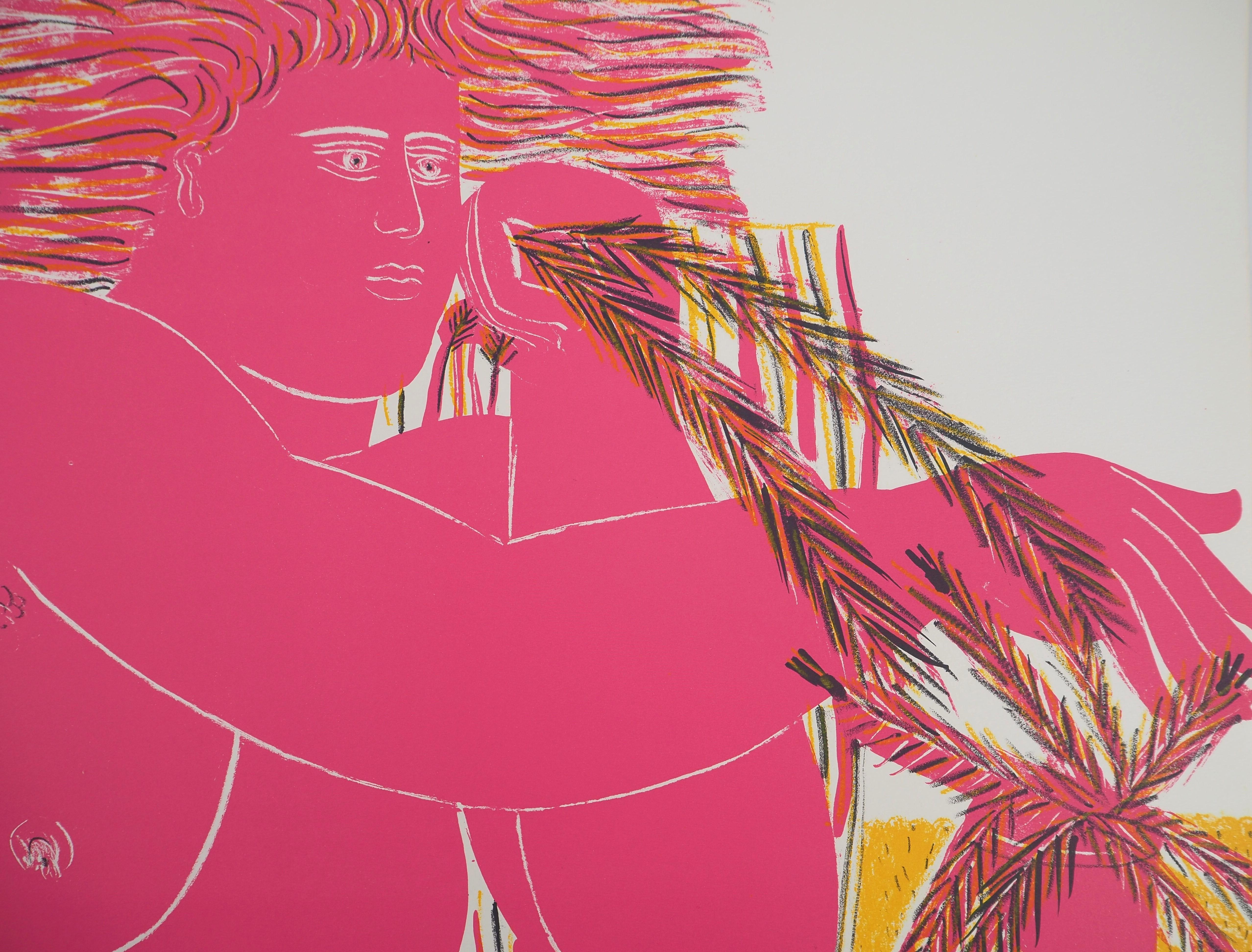 Alekos FASSIANOS
Griechenland : Rosa Akt mit Weizenohr, 1982

Original-Lithographie
Gedruckte Unterschrift auf der Platte
Auf schwerem Papier 56 x 75 cm (ca. 22 x 30 inch)

Für die Fassianos-Ausstellung in der Galerie Cupillard (Frankreich) im Jahr