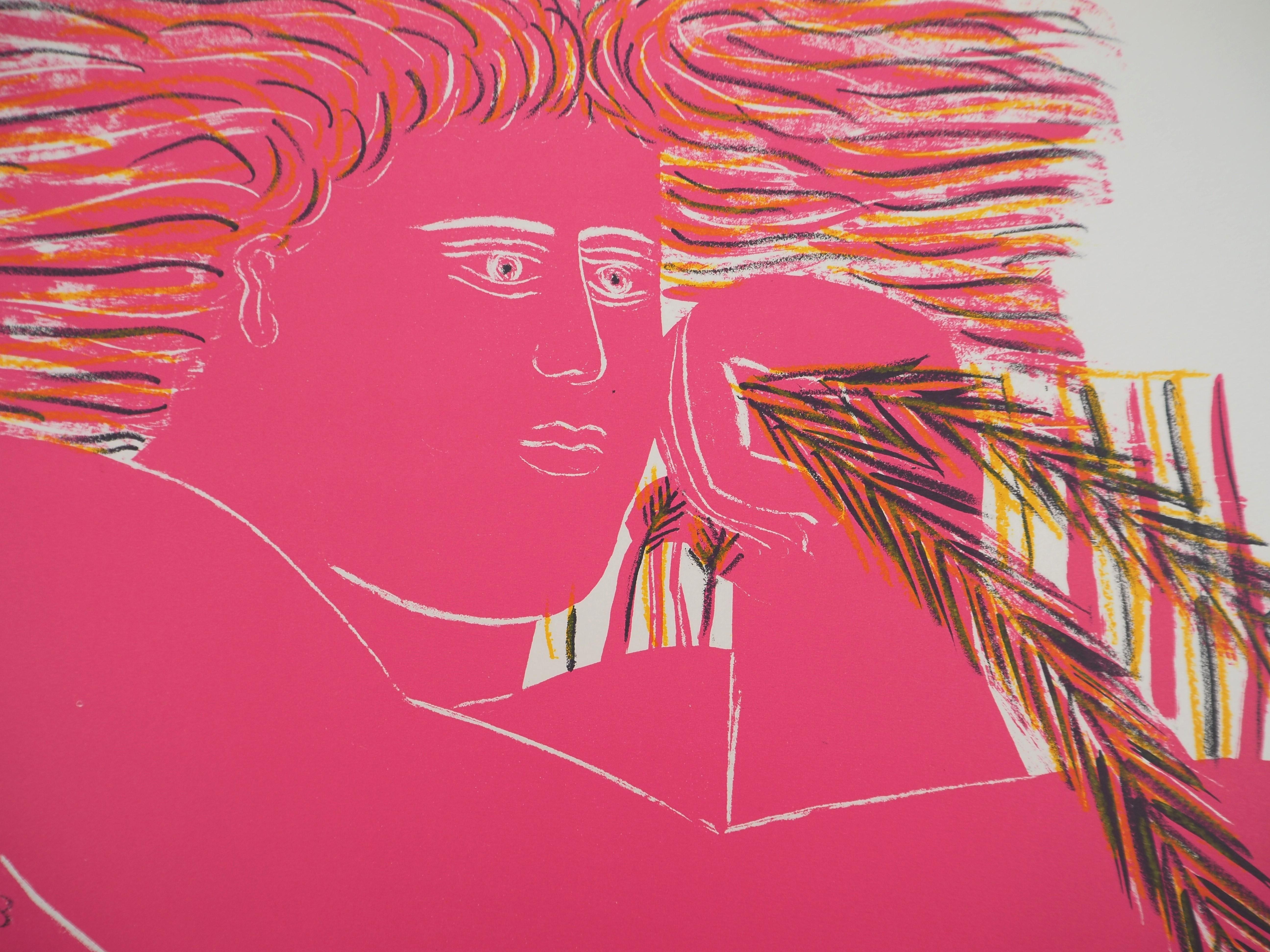 Grecia : Nudo rosa con spiga di grano - litografia originale, 1982 1