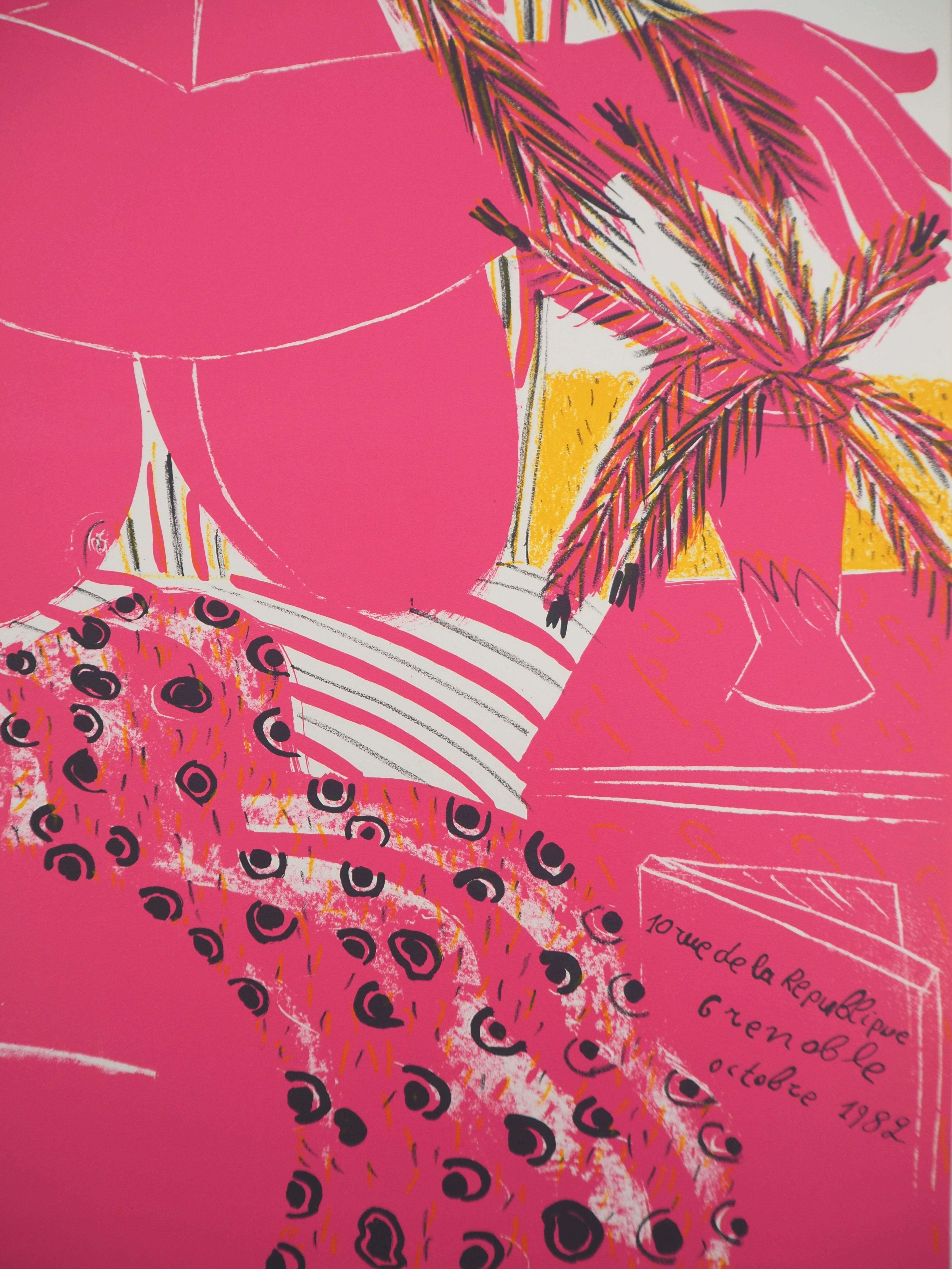 Grecia : Nudo rosa con spiga di grano - litografia originale, 1982 2