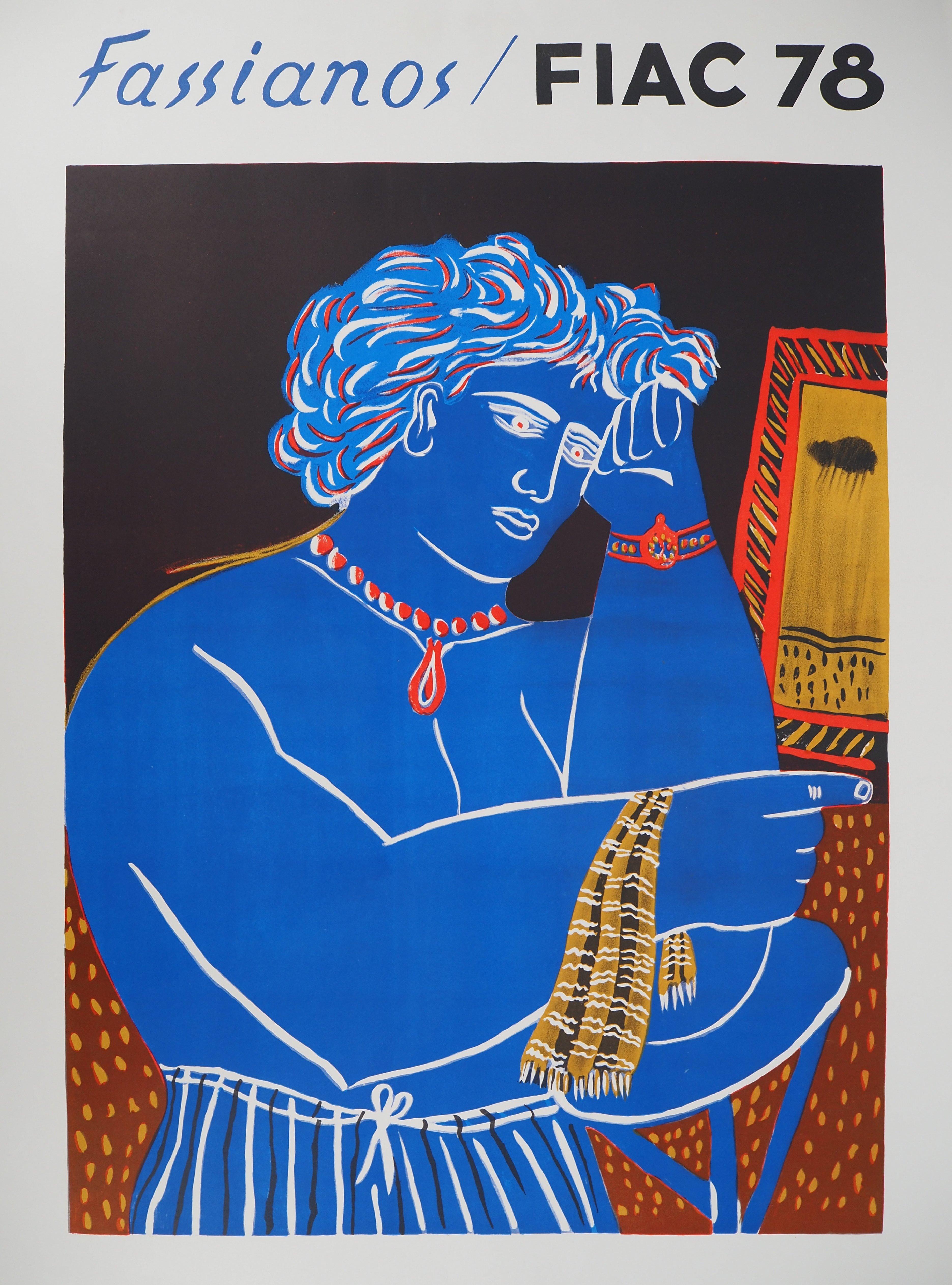 Greece : Thinker with a Watch (FIAC 1978) – Originallithographie, 1978 (Moderne), Print, von Alekos Fassianos