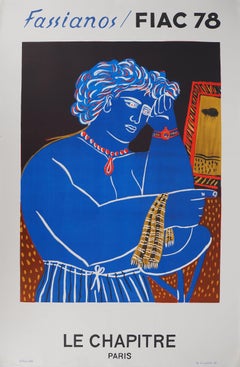 Grecia : Pensatore con orologio (FIAC 1978) - Litografia originale, 1978