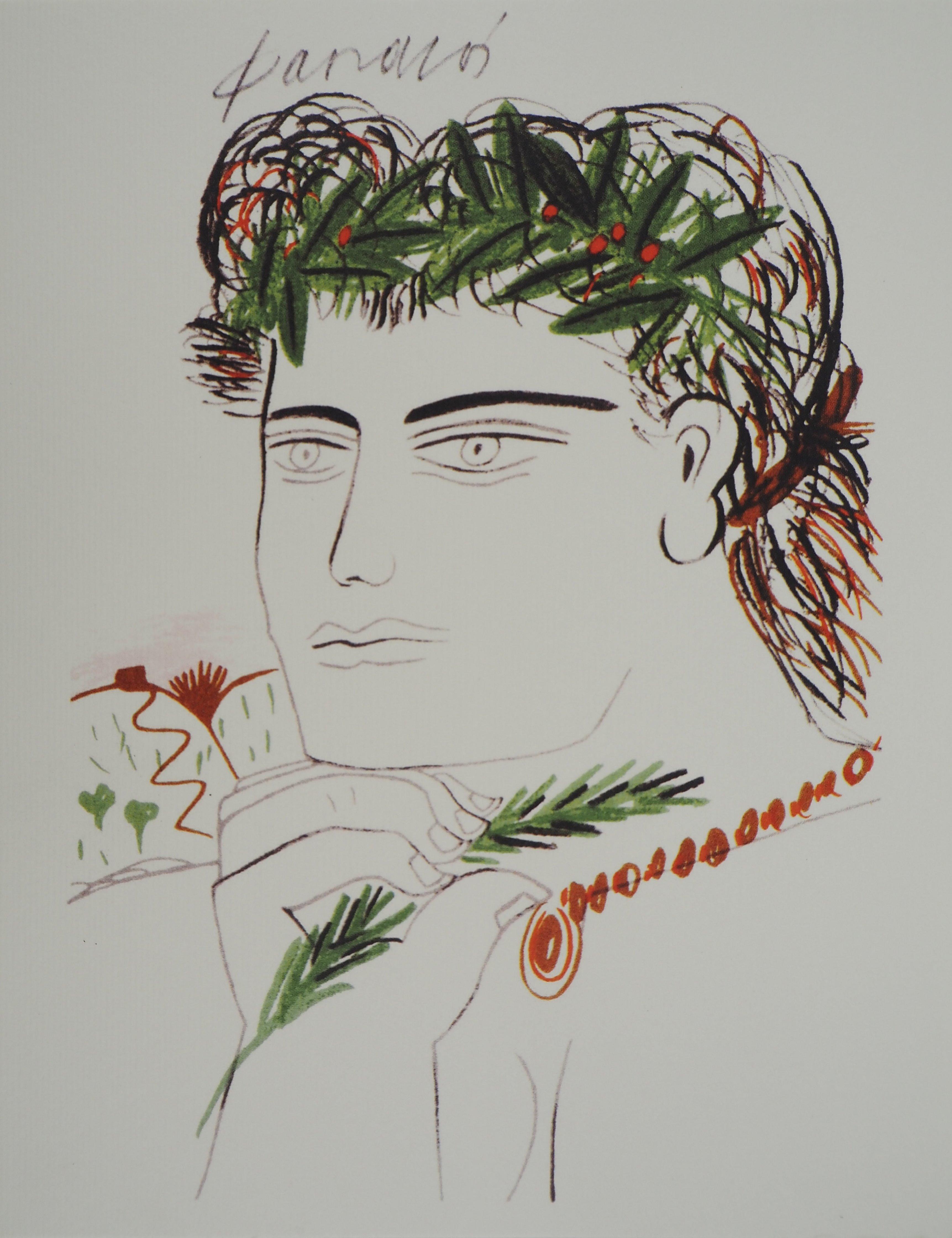 Man with Olive Tree crown - Offset print - Printed signature, 2004