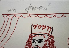 Mitología : Rey y Andromaque - Litografía original firmada a mano /99ex