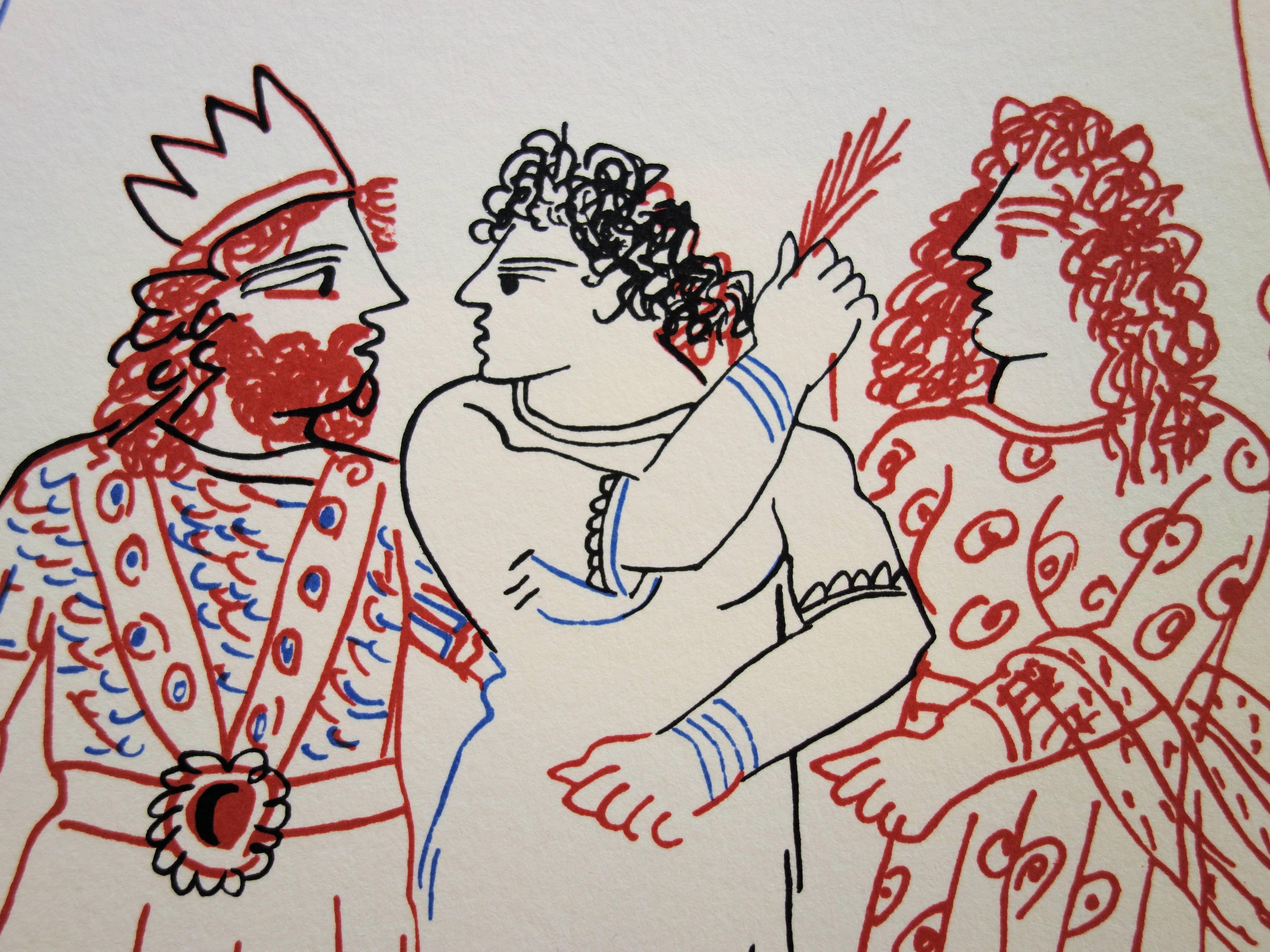 Mythology : King and Greek Couple - Original handsigned lithograph /99ex 1