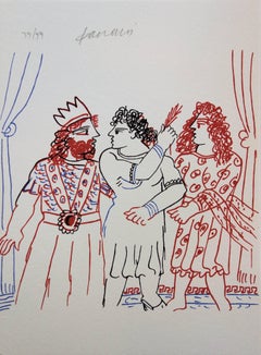 Mythology : King and Greek Couple - Lithographie originale signée à la main /99ex