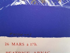 The Inspired Poet in Blue - Original lithograph - Printed signature (Rare, 1983)