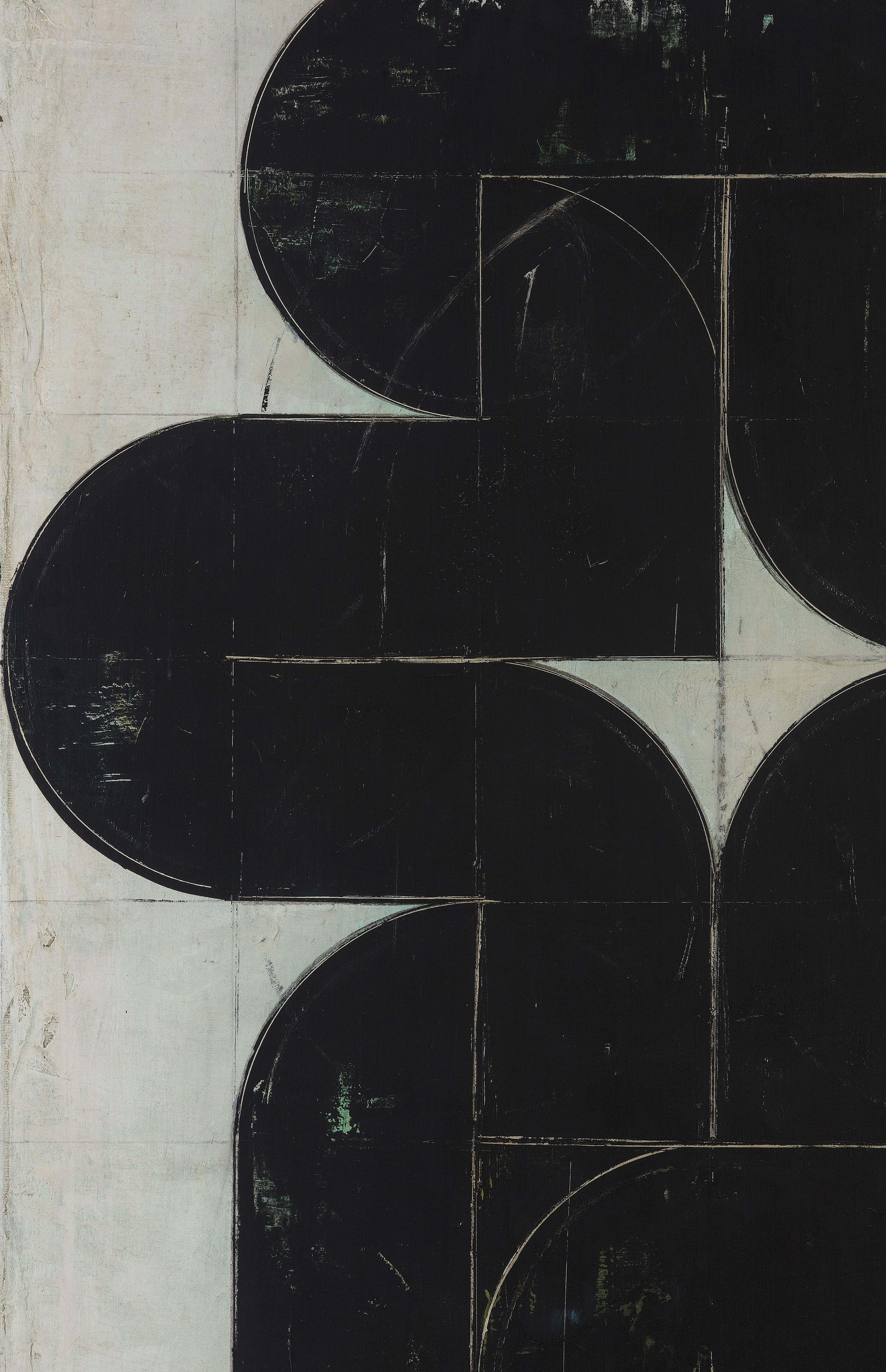Aleksandar Bezinovic Zeitgenössische Geometrische Abstraktion Schwarz Weiß Minimalistisch im Angebot 1