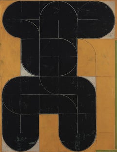 Aleksandar Bezinovic Geometric Abstraction Black Ochre Contemporary Minimalist