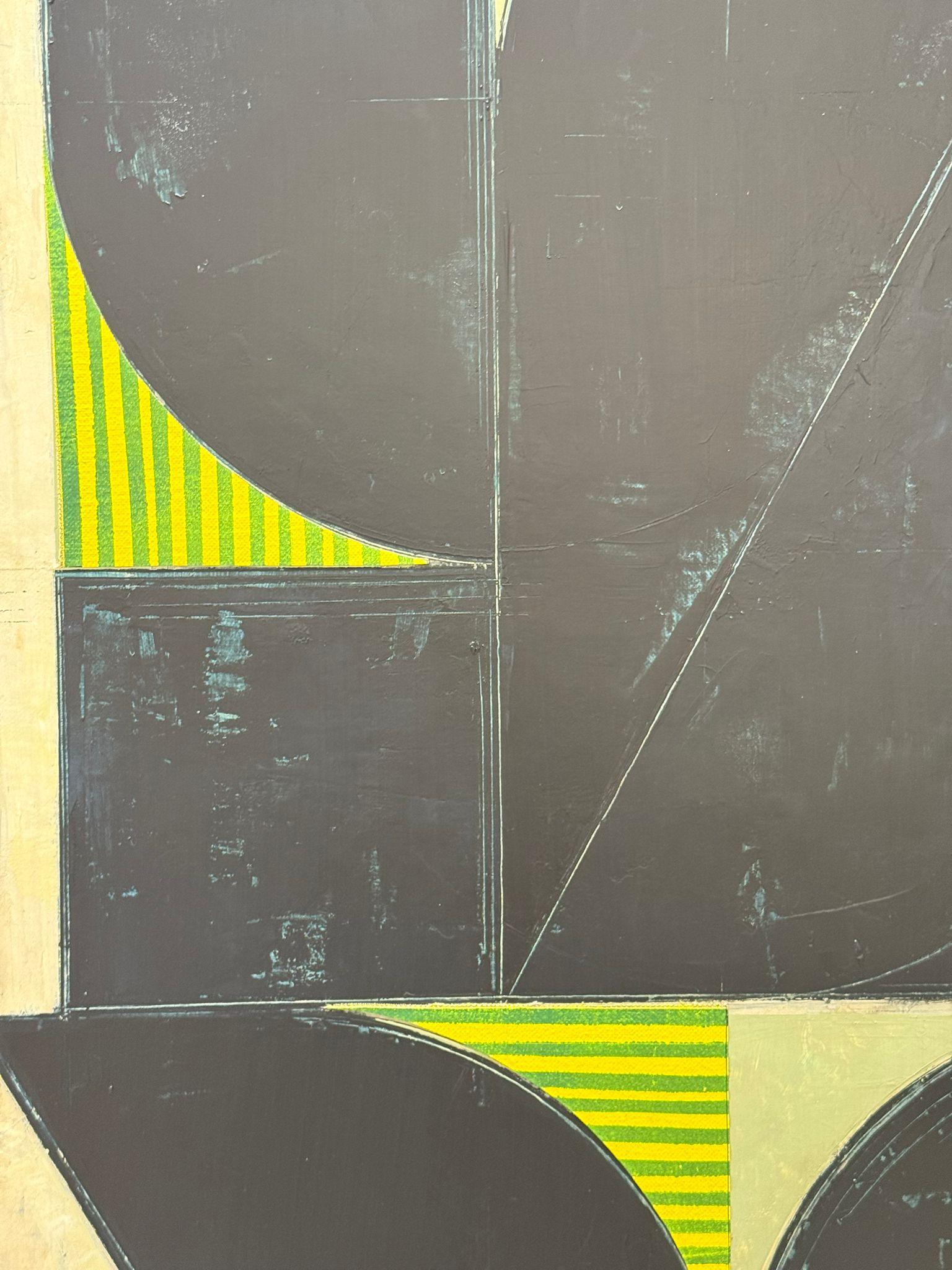 Aleksandar Bezinovic Geometric Abstraction Contemporary Black Green Minimalist For Sale 1