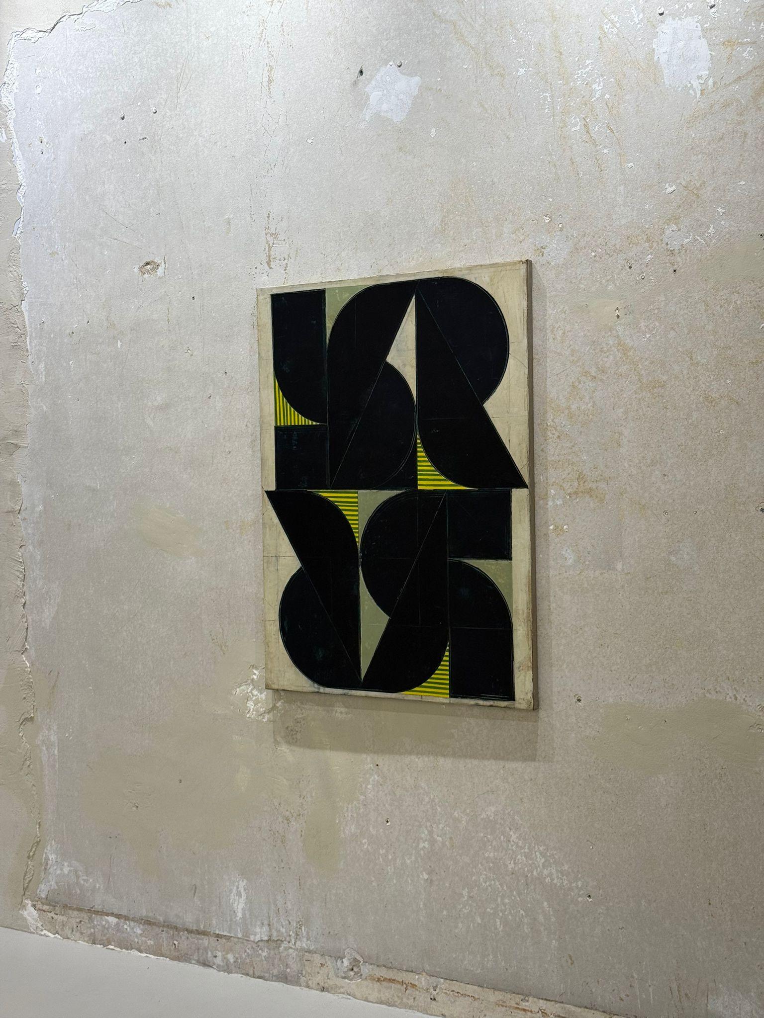 Aleksandar Bezinovic Geometric Abstraction Contemporary Black Green Minimalist For Sale 3
