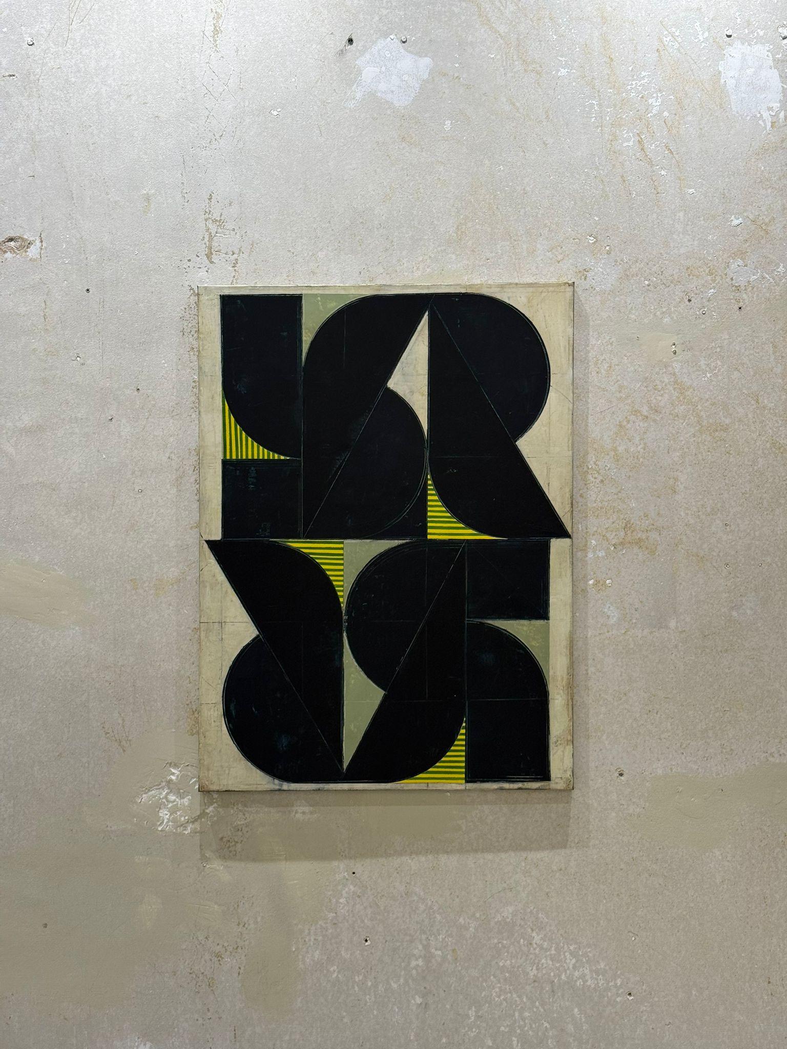 Aleksandar Bezinovic Geometric Abstraction Contemporary Black Green Minimalist For Sale 4