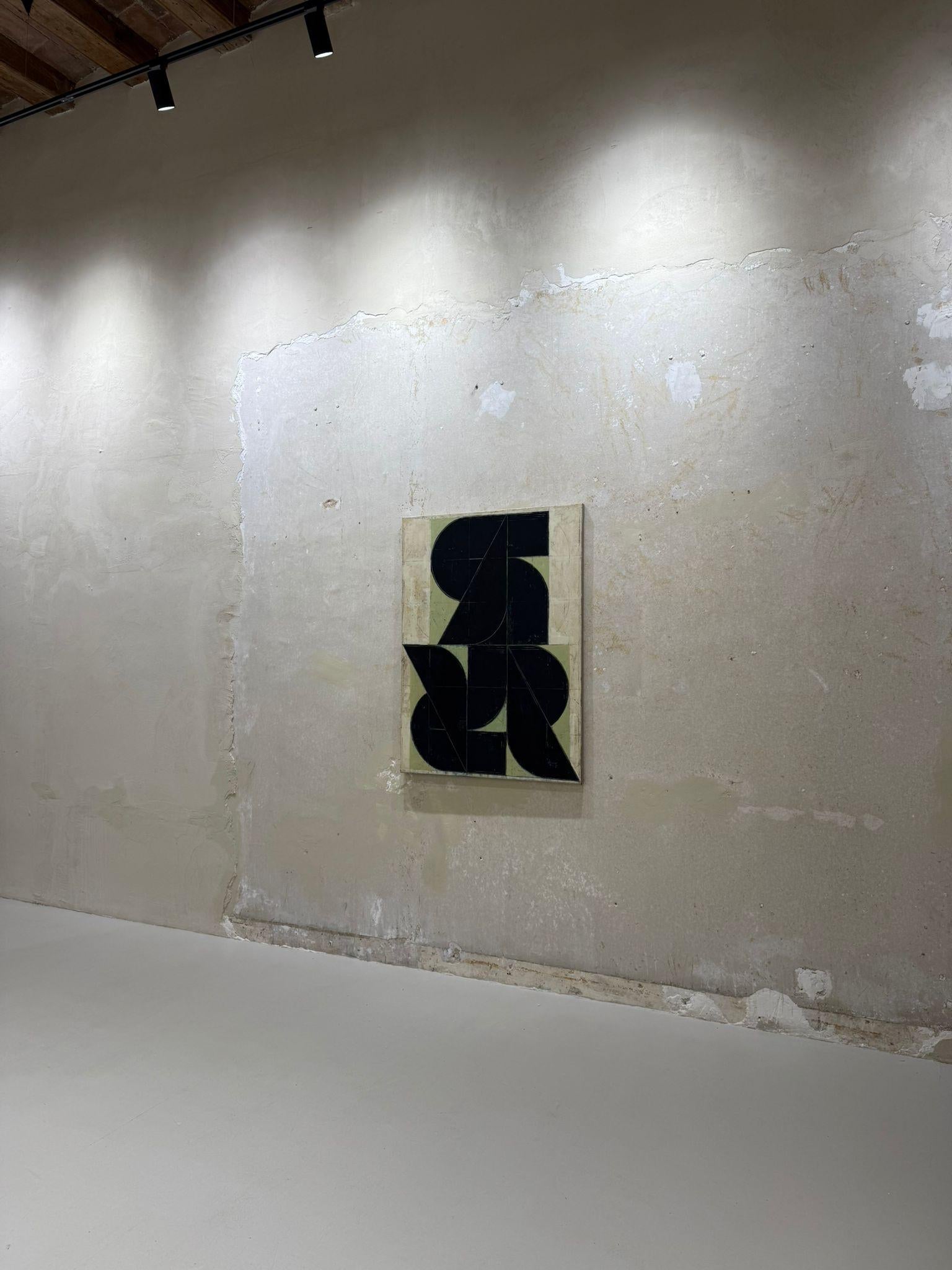 Aleksandar Bezinovic Geometric Abstraction Contemporary Black Green Minimalist For Sale 5