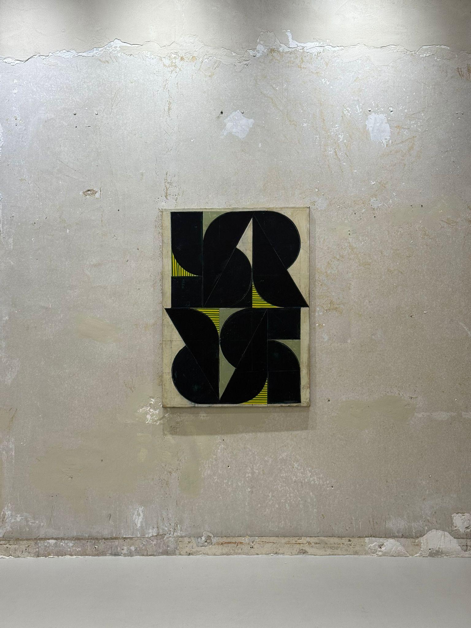 Aleksandar Bezinovic Geometric Abstraction Contemporary Black Green Minimalist For Sale 5