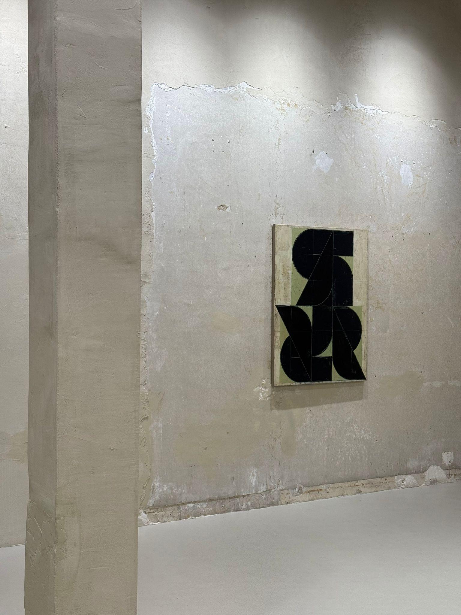 Aleksandar Bezinovic Geometric Abstraction Contemporary Black Green Minimalist For Sale 6