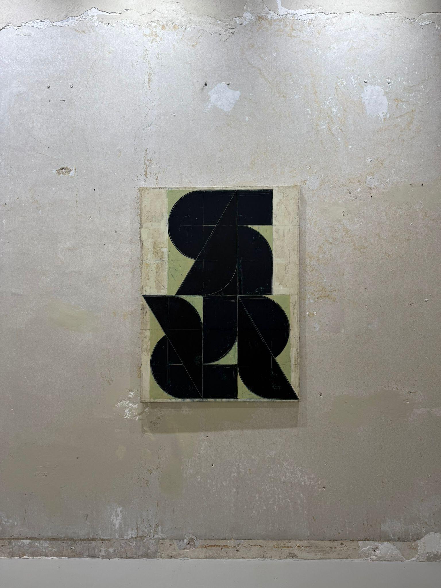 Aleksandar Bezinovic Geometric Abstraction Contemporary Black Green Minimalist For Sale 7