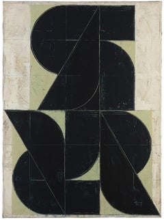 Aleksandar Bezinovic Geometric Abstraction Contemporary Black Green Minimalist