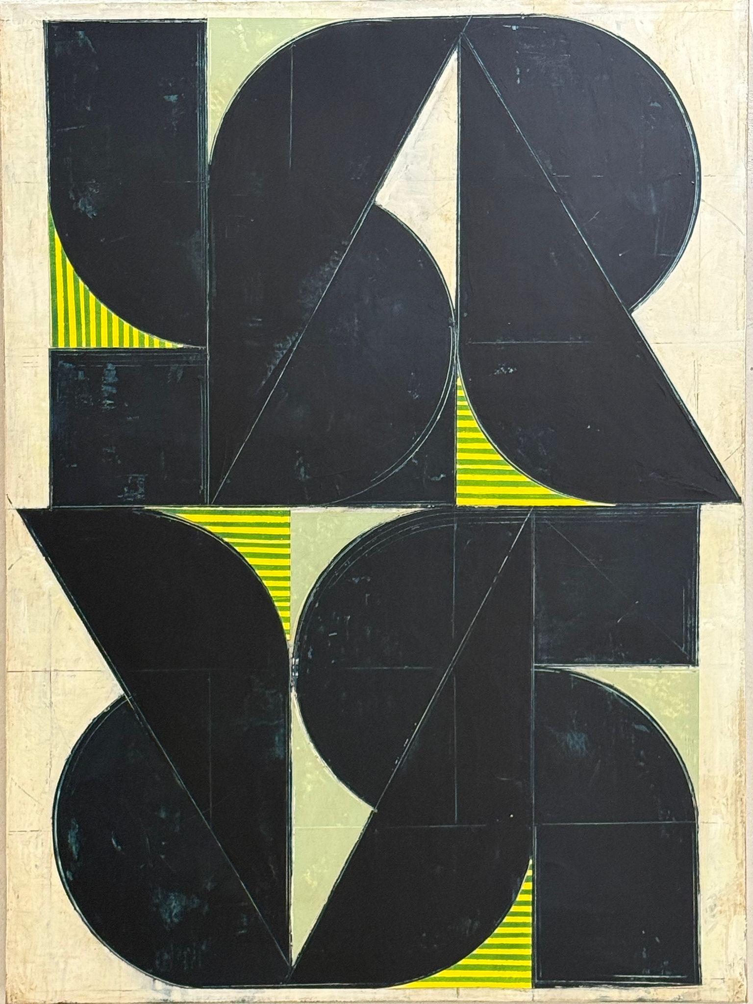 Aleksandar Bezinovic Geometrische Abstraktion Zeitgenössisch Schwarz Grün Minimalistisch