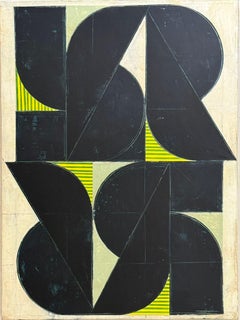 Aleksandar Bezinovic Geometric Abstraction Contemporary Black Green Minimalist