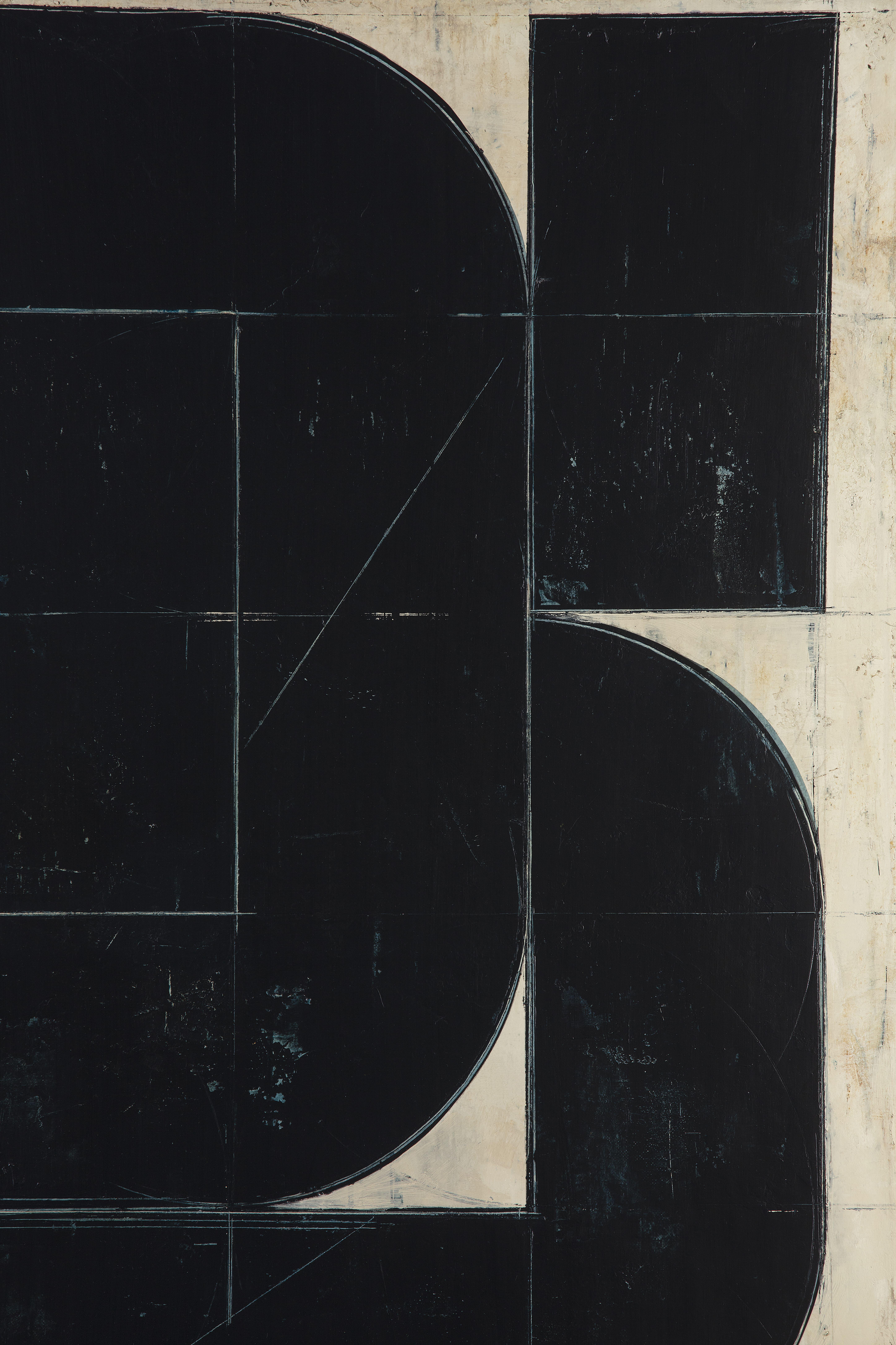 Aleksandar Bezinovic Geometrische Abstraktion Zeitgenössisch Schwarz Weiß Minimalistisch im Angebot 1