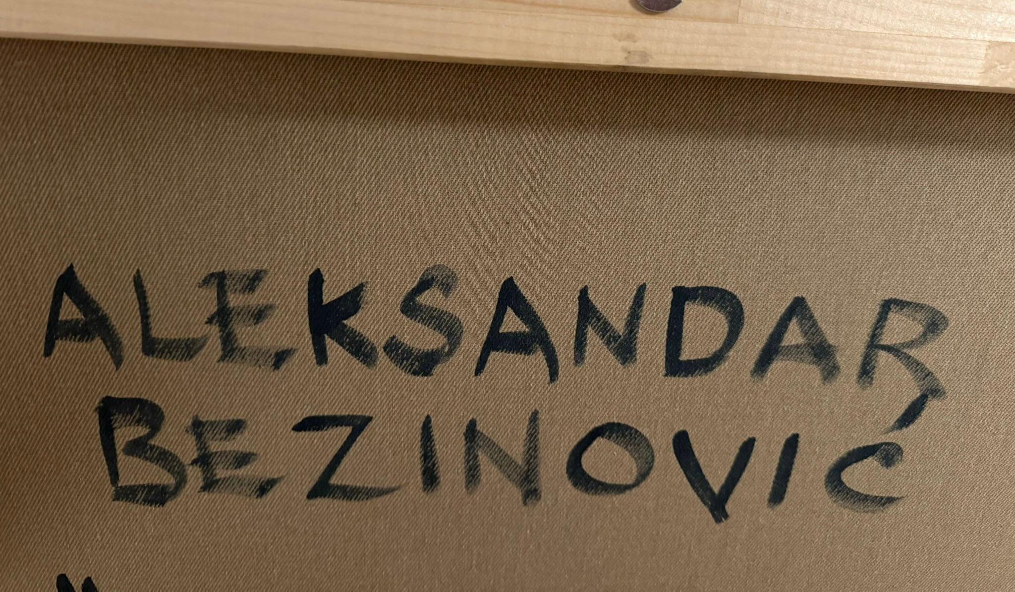 Aleksandar Bezinovic Geometrische Abstraktion Zeitgenössisch Schwarz Weiß Minimalistisch im Angebot 4