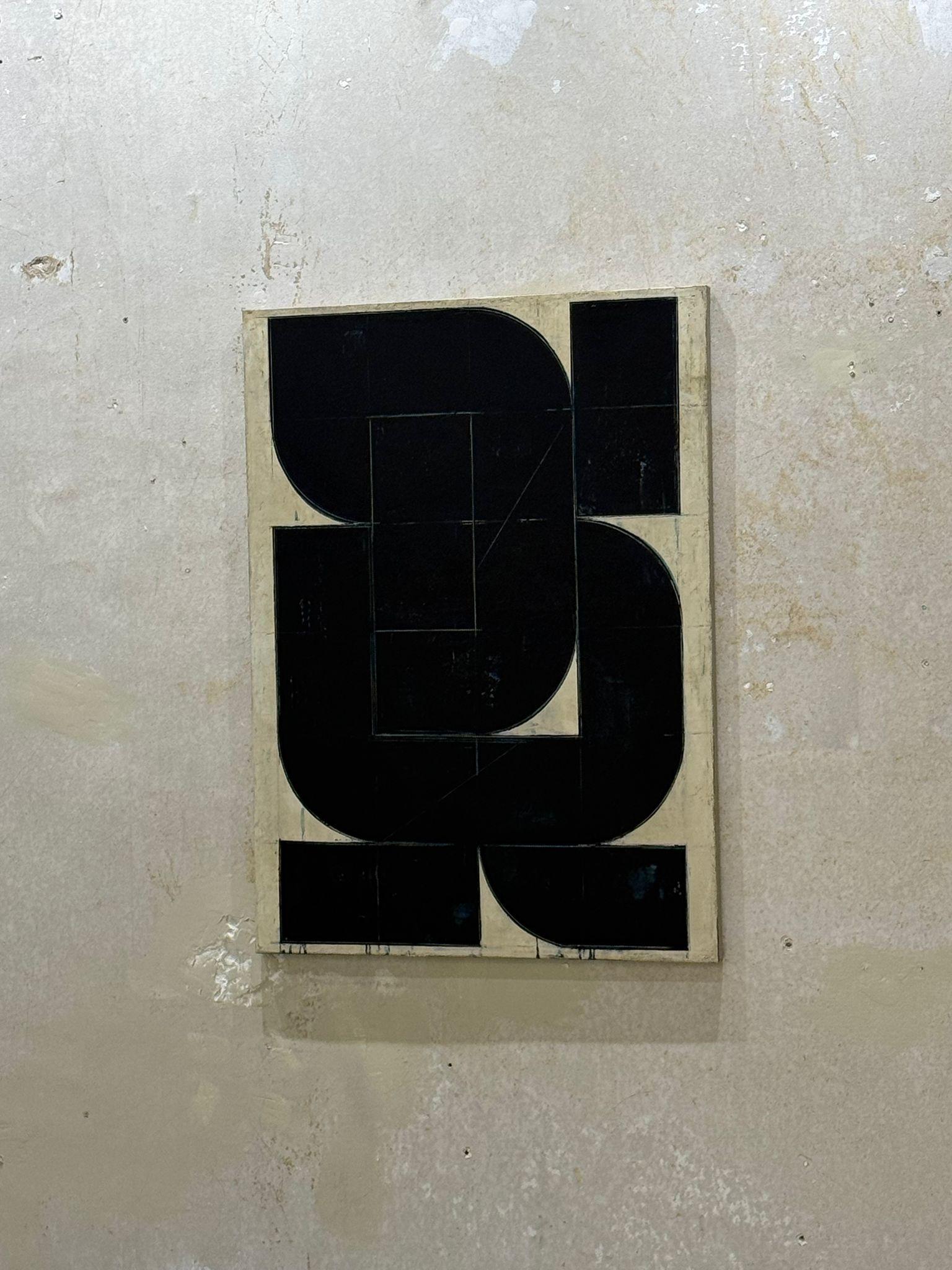 Aleksandar Bezinovic Geometrische Abstraktion Zeitgenössisch Schwarz Weiß Minimalistisch im Angebot 5