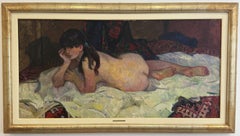 Aleksander Sedov (1928-2012) dipinto olio su tela raffigurante nudo di donna