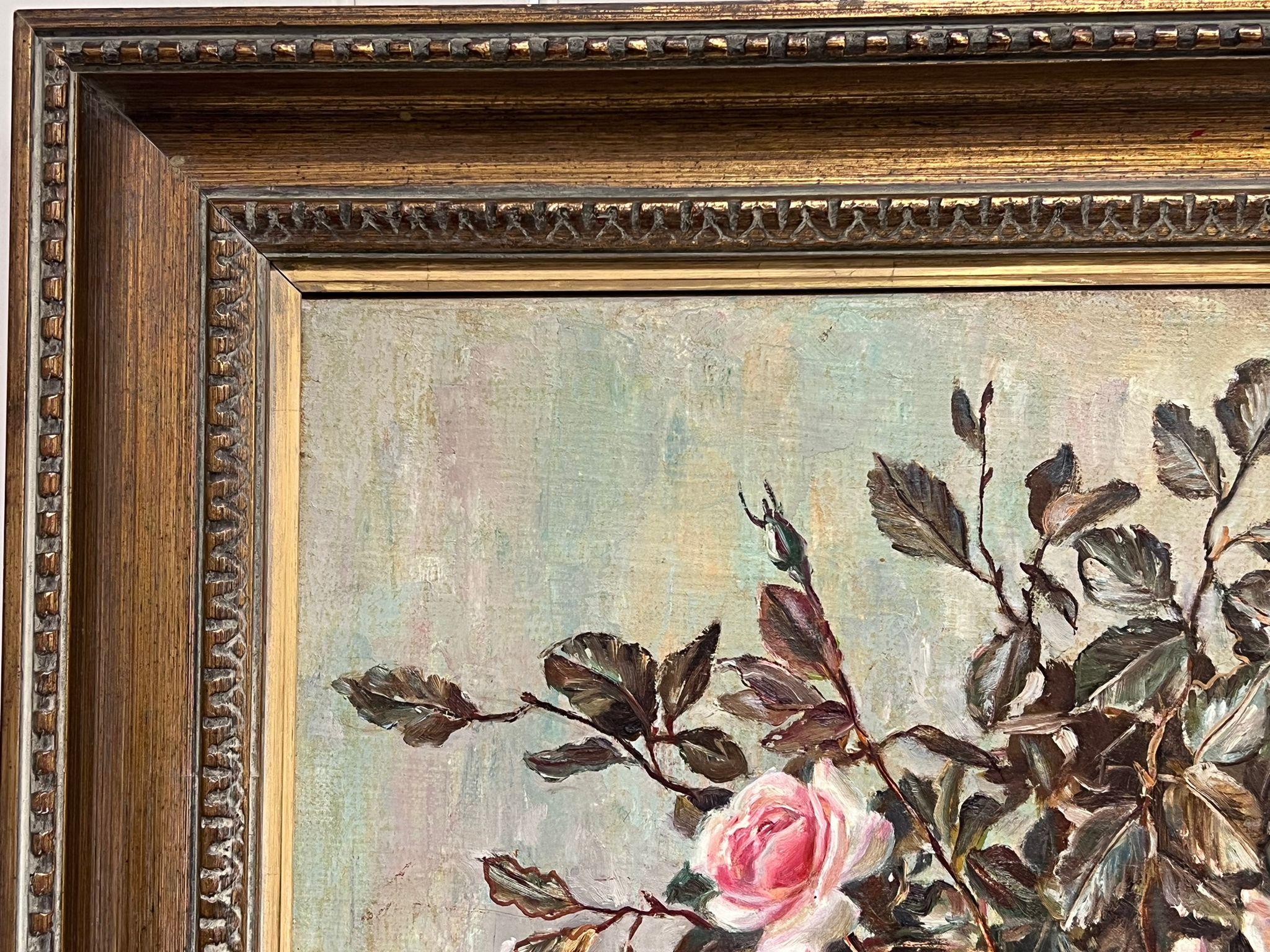 Very Large 1970's Russian Oil Painting Still Life of Abundant Flowers 1