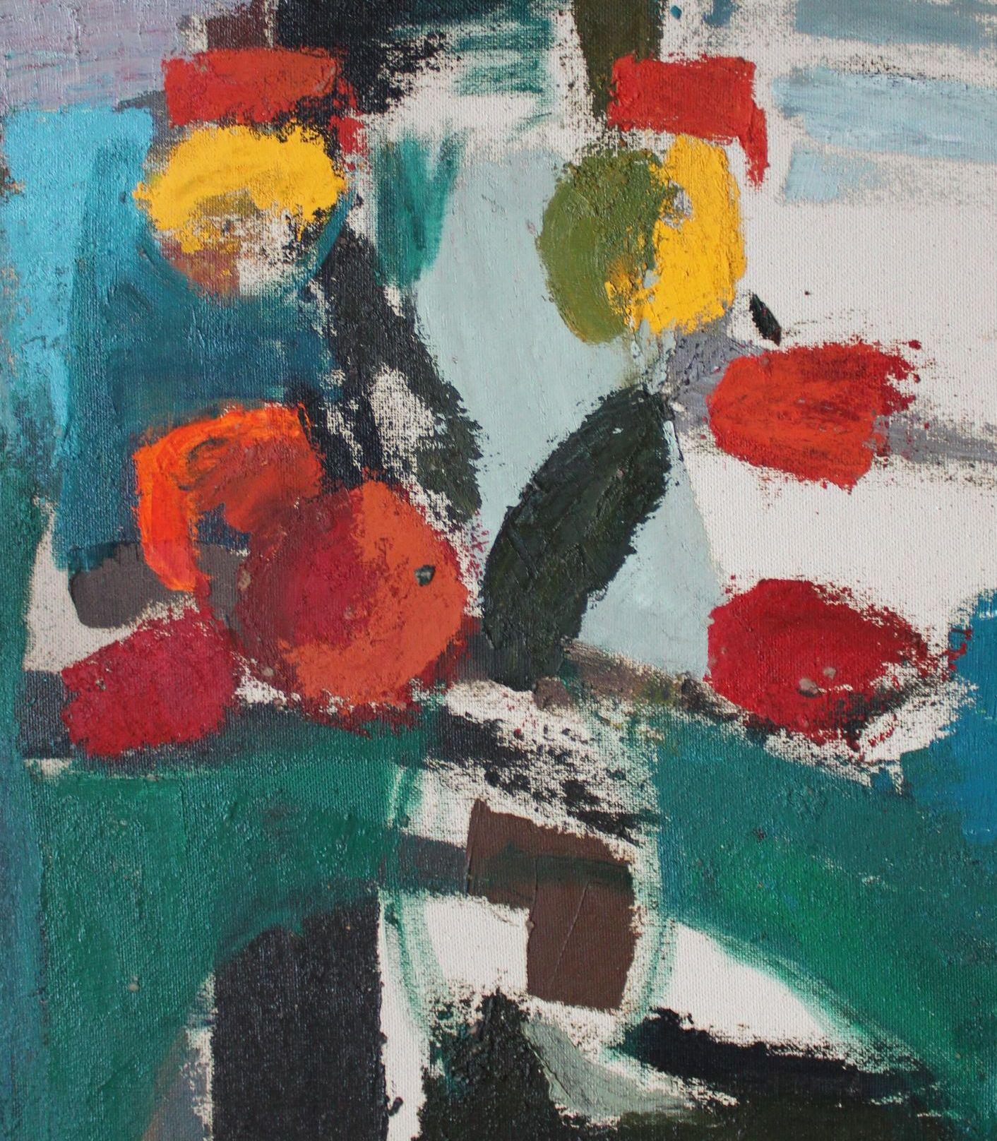 Natura morta astratta. Olio su cartone, 85x74 cm - Painting Espressionismo astratto di Aleksandr Rodin (1922-2001)