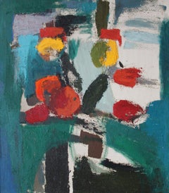 Natura morta astratta. Olio su cartone, 85x74 cm
