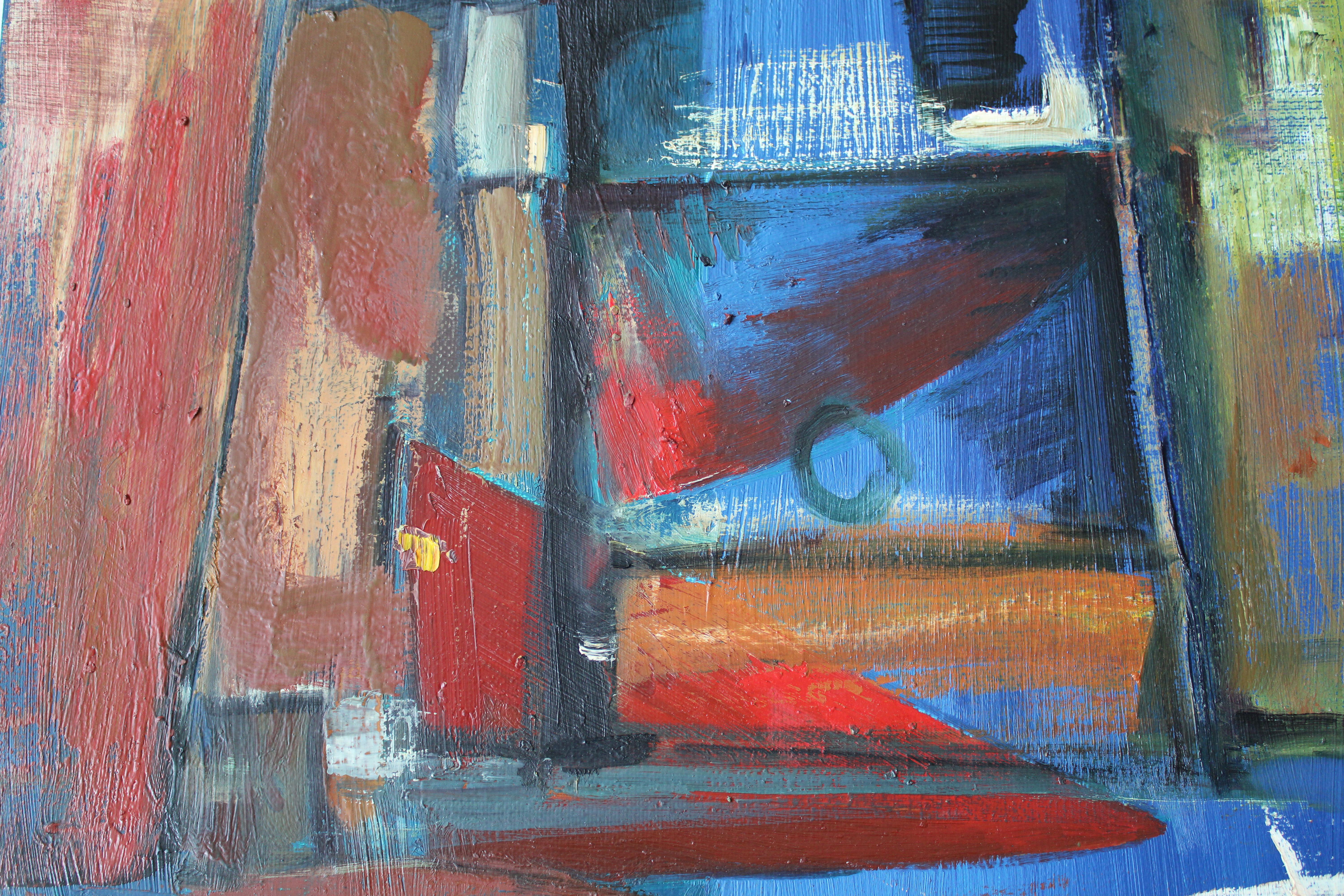 Bootsstation (Abstrakt), Painting, von Aleksandr Rodin (1922-2001)