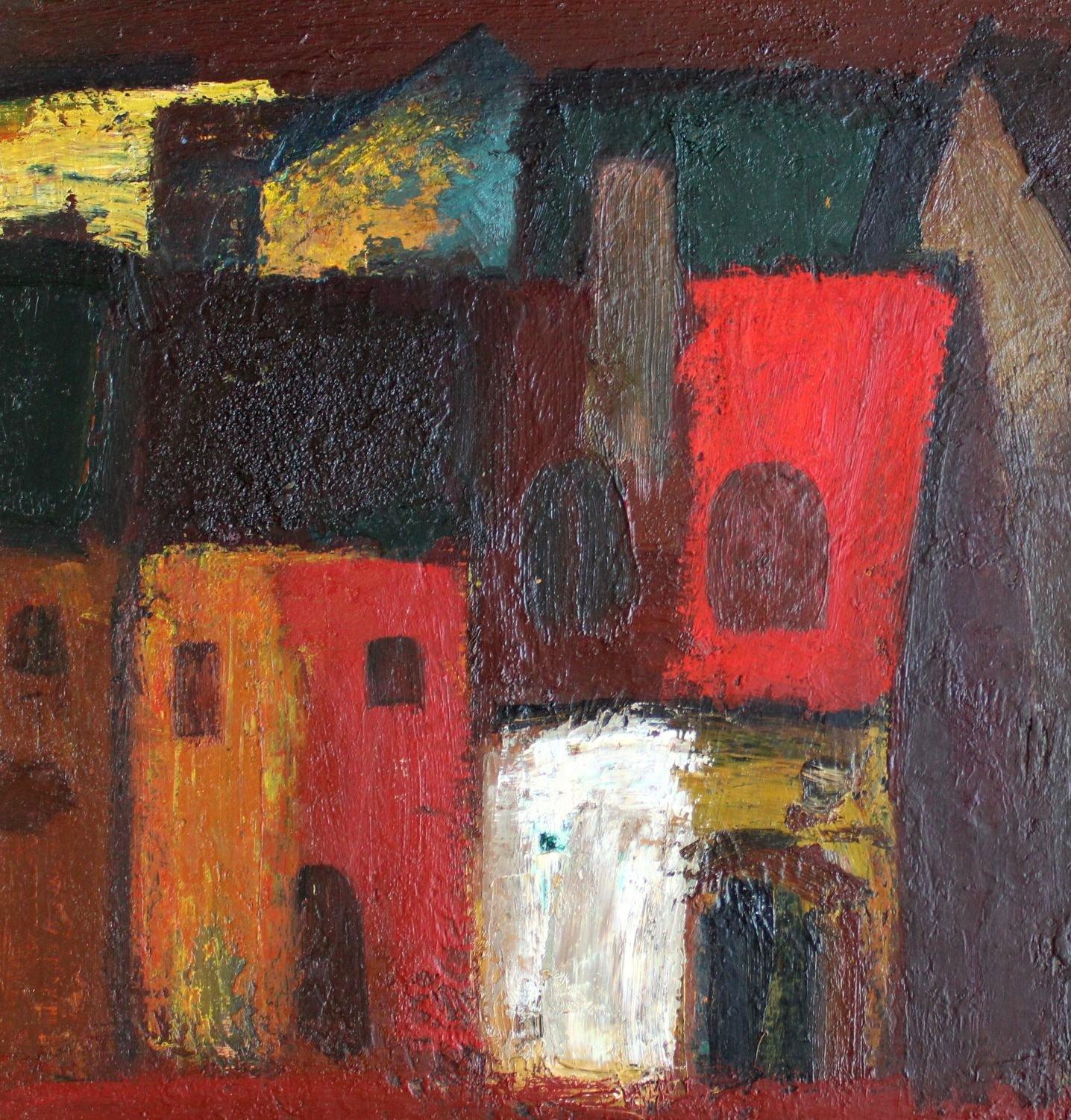 Schizzi di città (fronte/retro) - Painting Espressionismo astratto di Aleksandr Rodin (1922-2001)