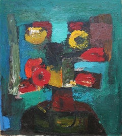 Composition with flowers #2. Oil on panel, 85 x 74.5 cm