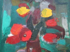 Composizione con fiori #3. Olio su pannello, 85 x 74,5 cm