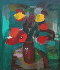 Composition with Flowers #3. Oil on panel, 85 x 74.5 cm