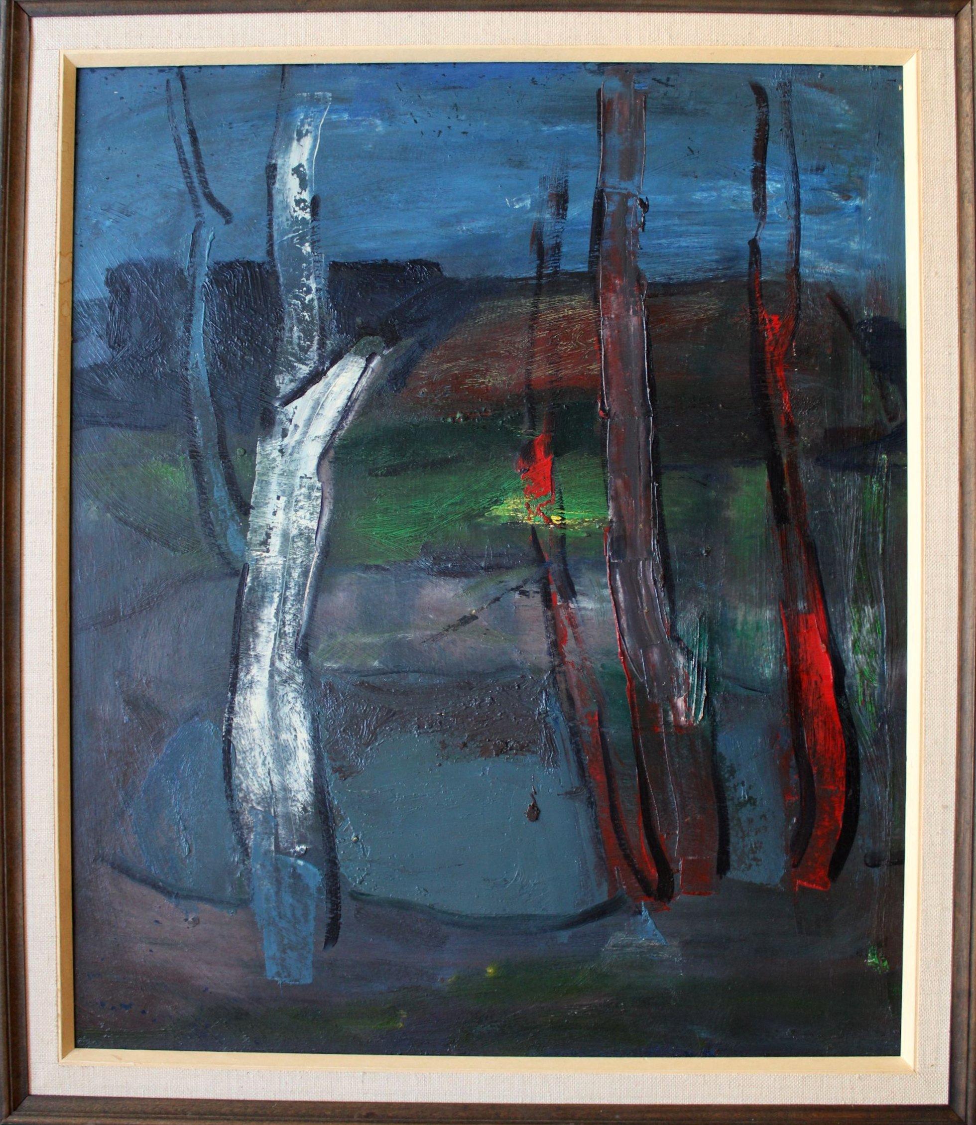 Paysage de campagne - Painting de Aleksandr Rodin (1922-2001)