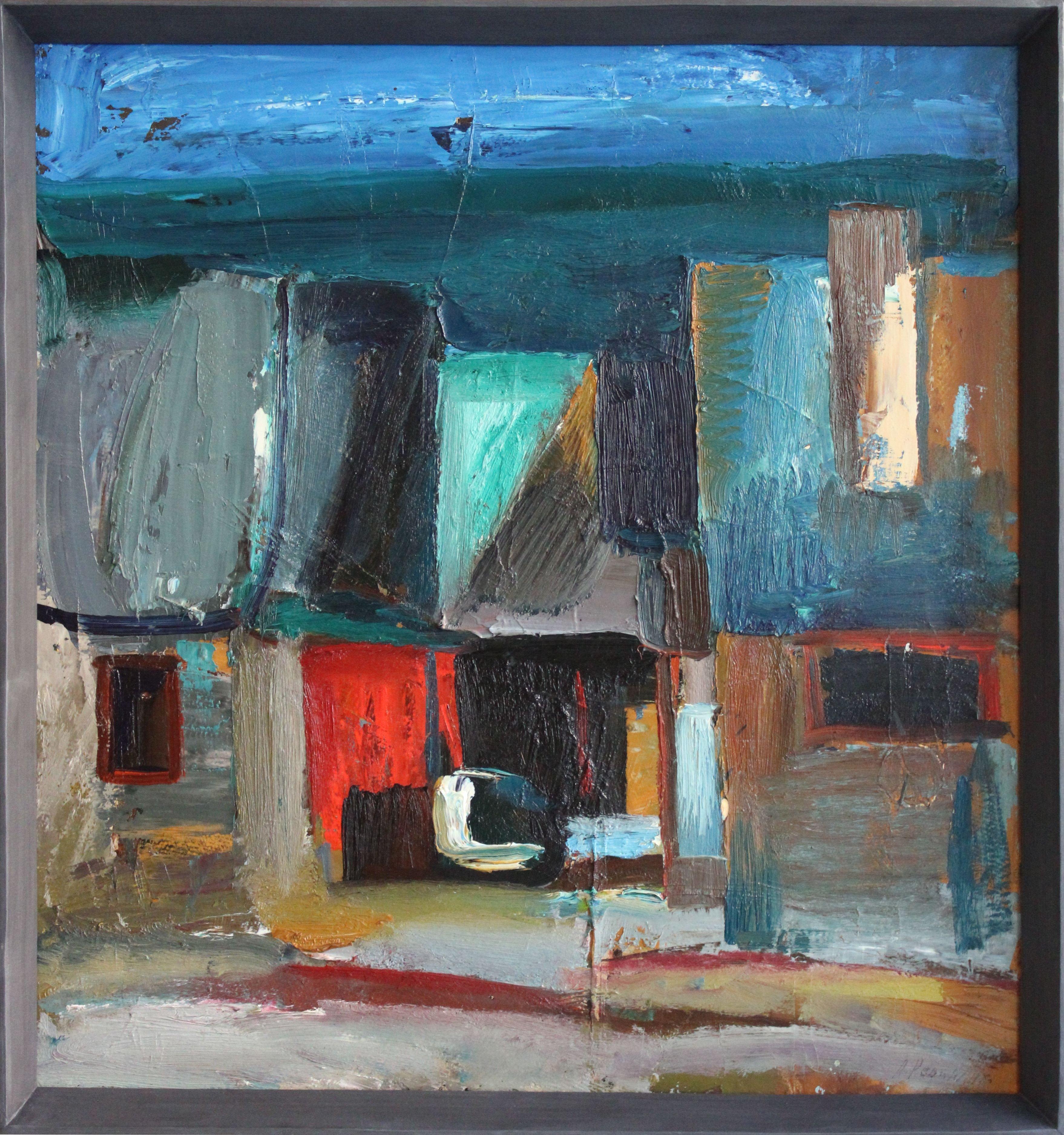 Patio. 1978, óleo sobre cartón, 69x63 cm - Painting de Aleksandr Rodin (1922-2001)