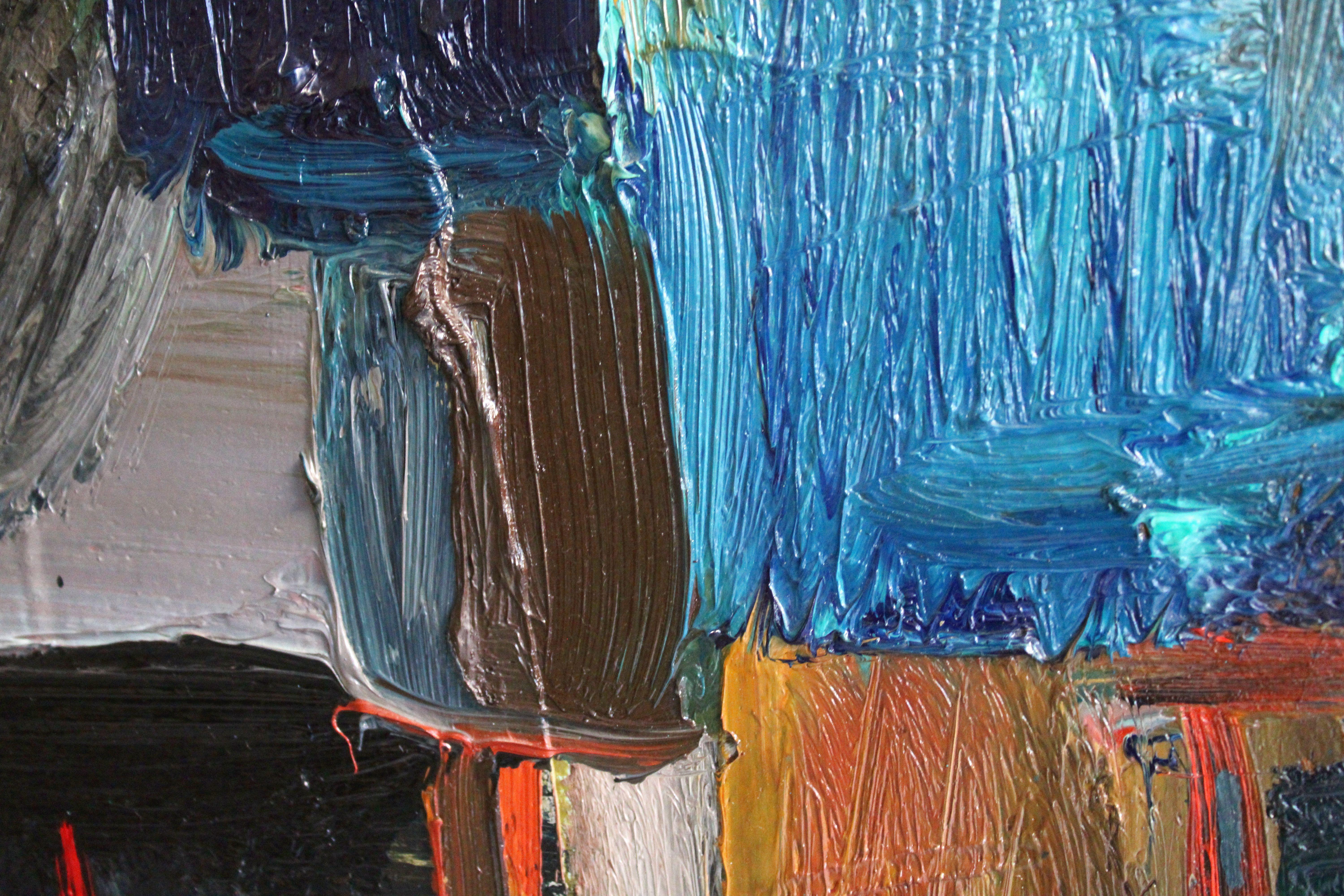 Patio. 1978, óleo sobre cartón, 69x63 cm en venta 3