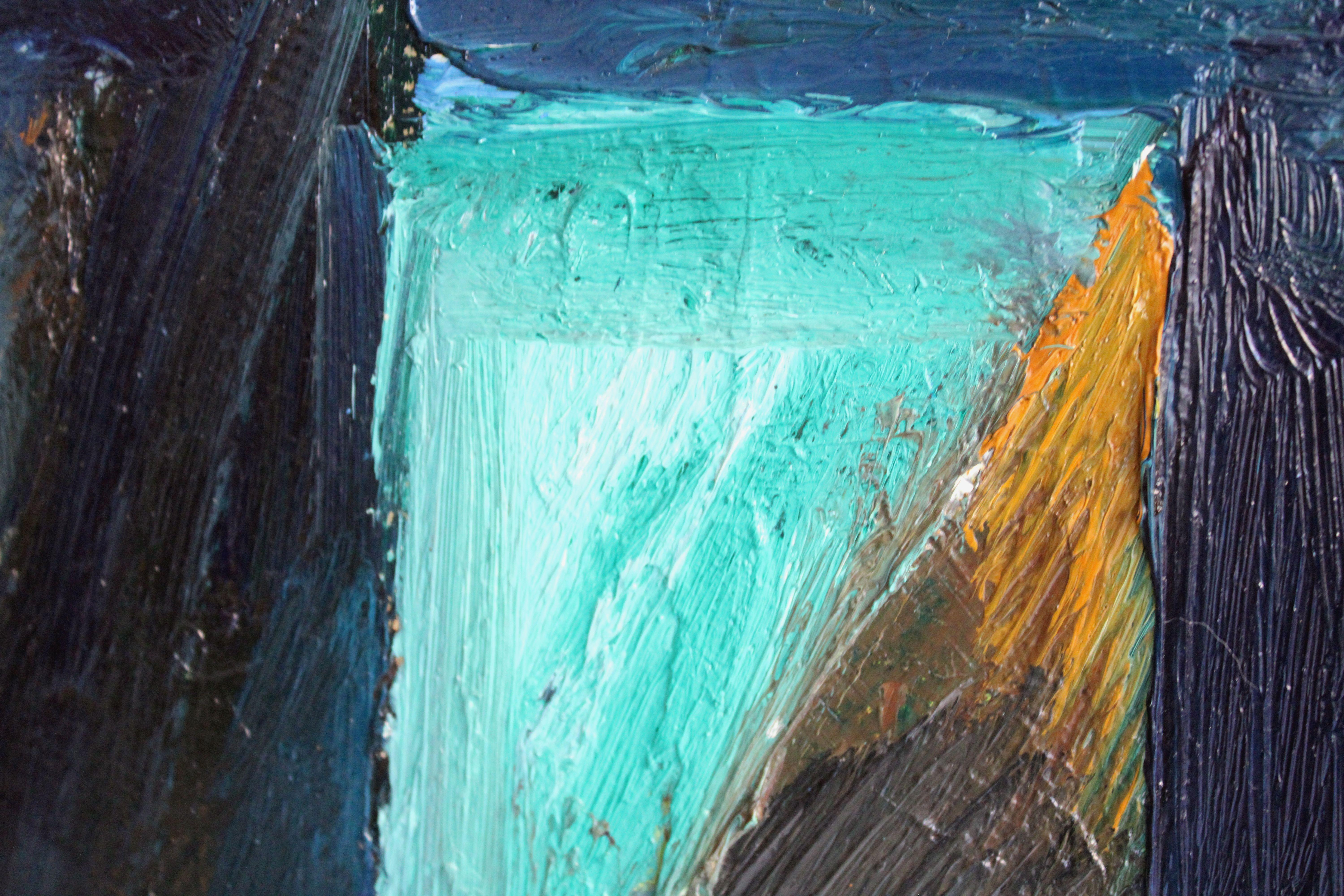 Patio. 1978, óleo sobre cartón, 69x63 cm en venta 4