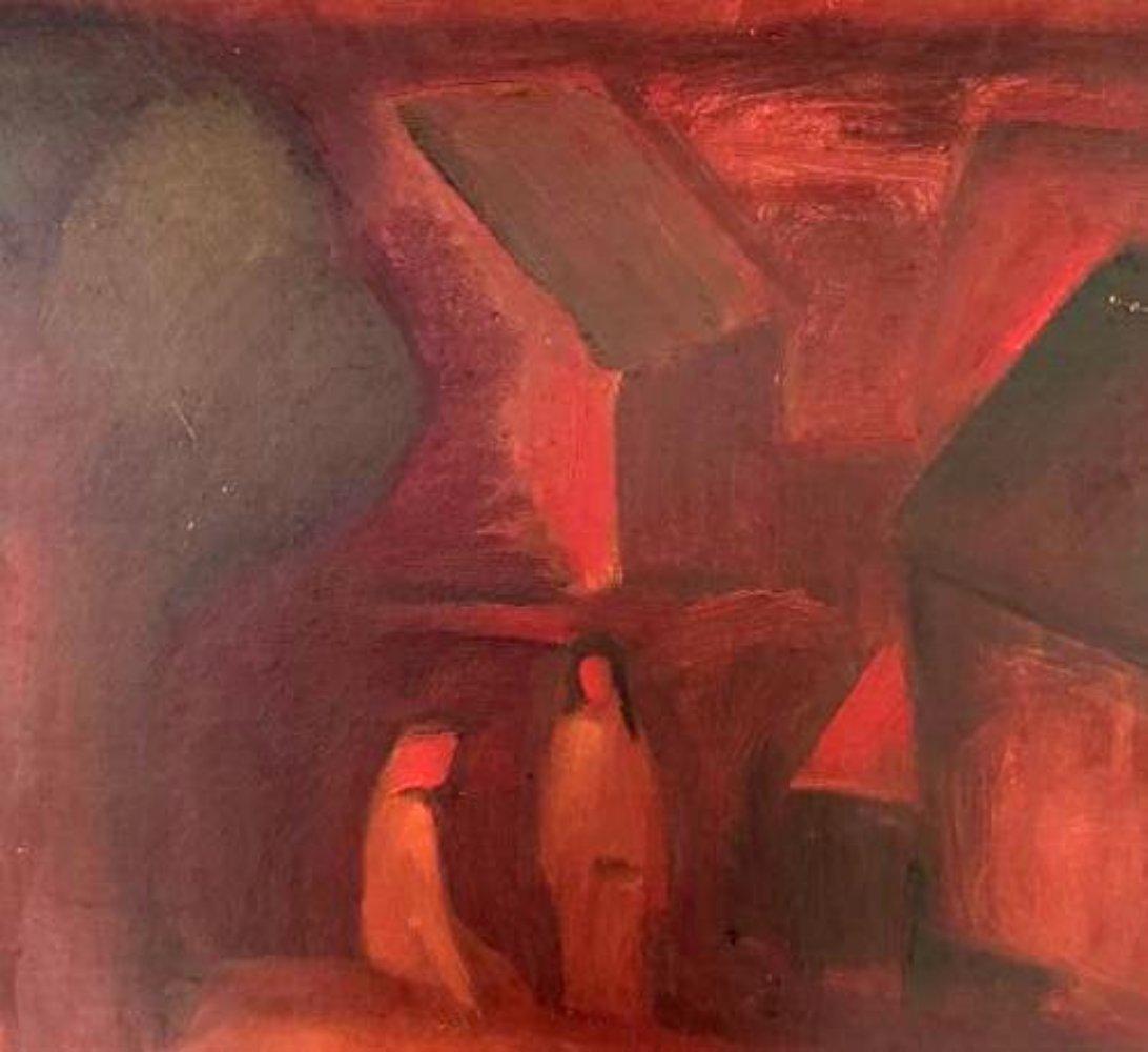 Doppelseitig quer  Karton/Öl, 65x73 cm (Abstrakter Expressionismus), Painting, von Aleksandr Rodin (1922-2001)