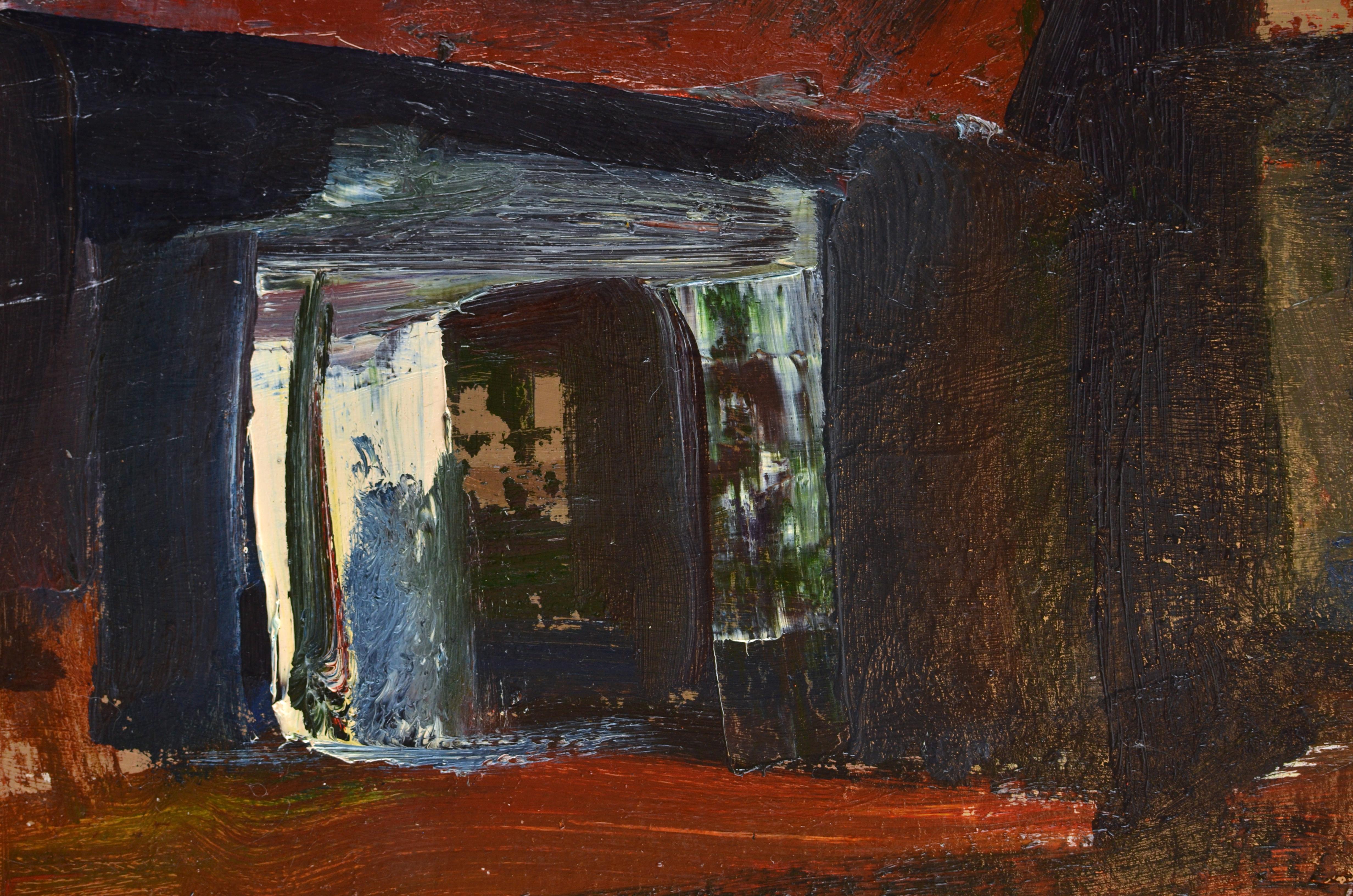 Doppelseitig quer  Karton/Öl, 65x73 cm im Angebot 2