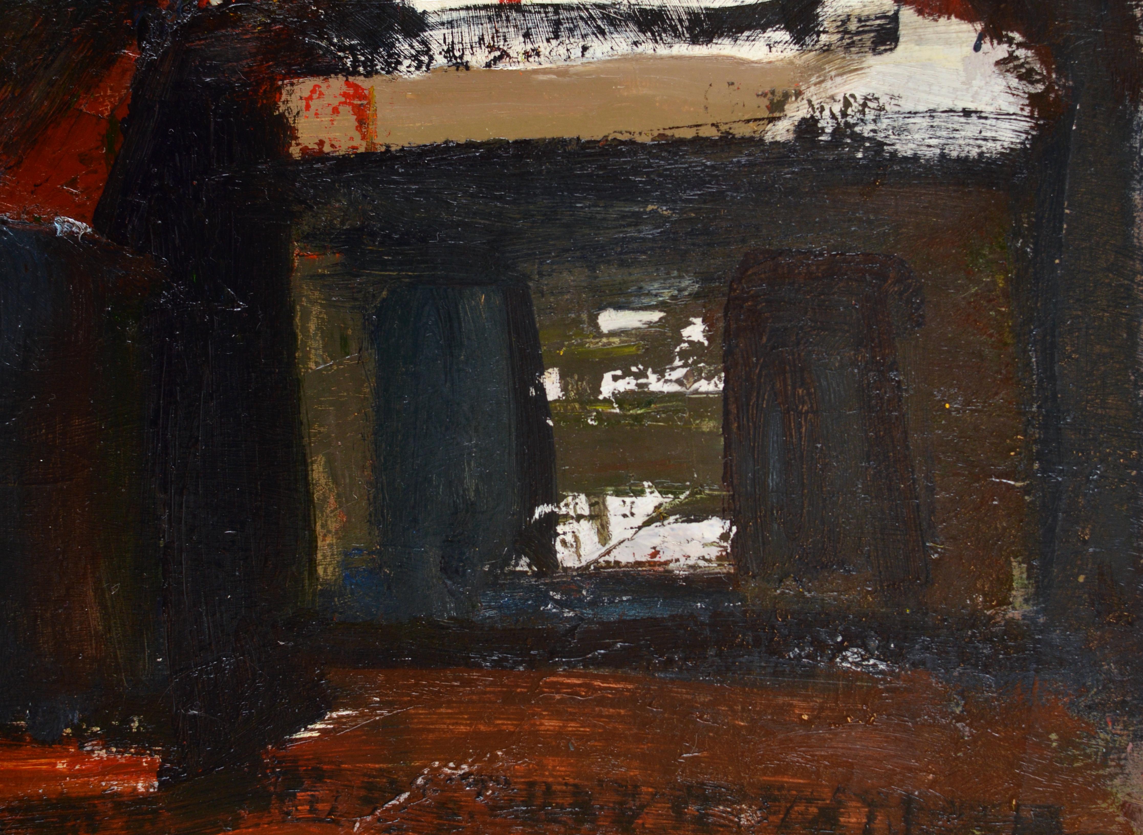 Doppelseitig quer  Karton/Öl, 65x73 cm im Angebot 3